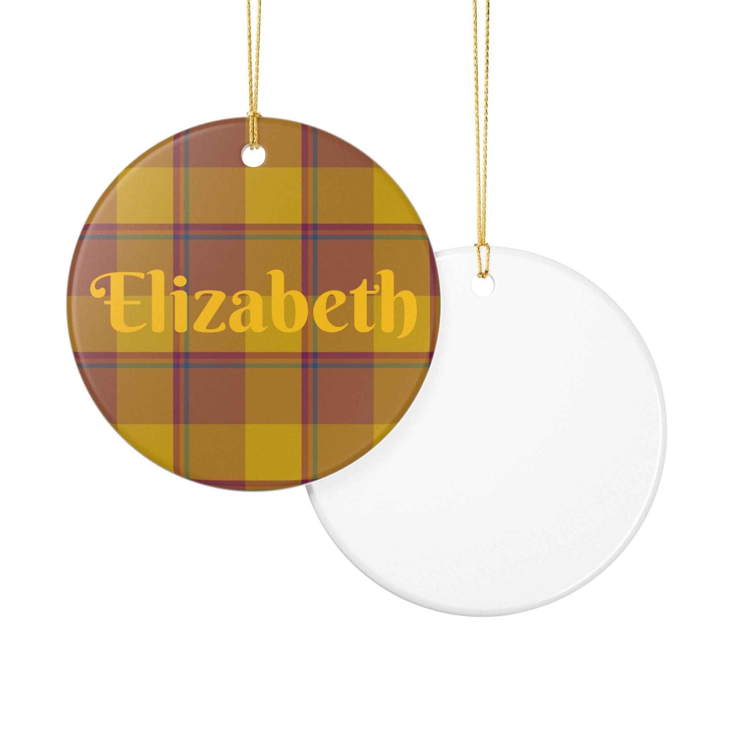 Personalized Plaid Christmas Ornament, Custom Holiday Decoration, Gift for Family, Year-Round Home Decor, Tree Ornament, Unique Keepsake