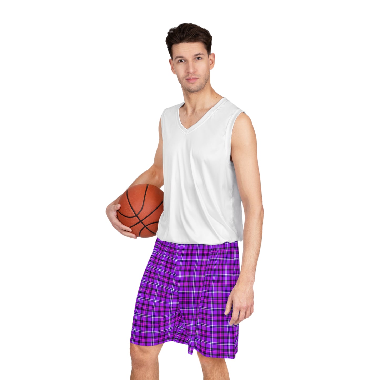 Purple Plaid Basketball Shorts, Athletic Wear, Summer Style, Casual Shorts, Gift for Sports Lovers - Celtic Scents