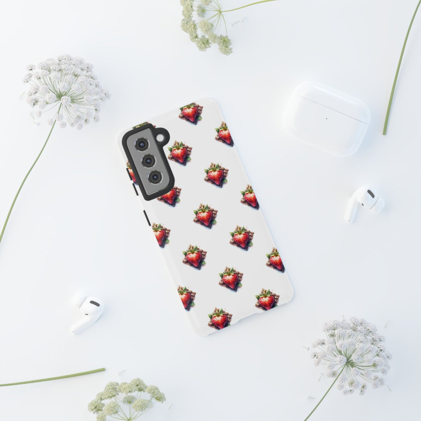 Strawberry Celtic Knot Phone Case, Cute Phone Cover, Gift for Her, Custom Smartphone Case, Funky Accessories, Valentine's Day Gift