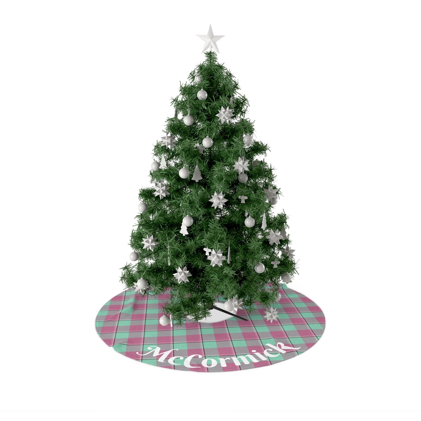 Festive Christmas Tree Skirt, Personalized Holiday Decoration, Plaid Tree Decor, Cozy Seasonal Accent - Celtic Scents