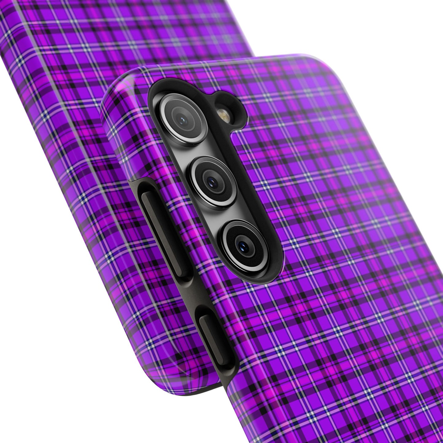 Purple Plaid Stylish Tough Phone Cases, Durable Phone Cover, Protective Case, Trendy Design, Gifts for Her