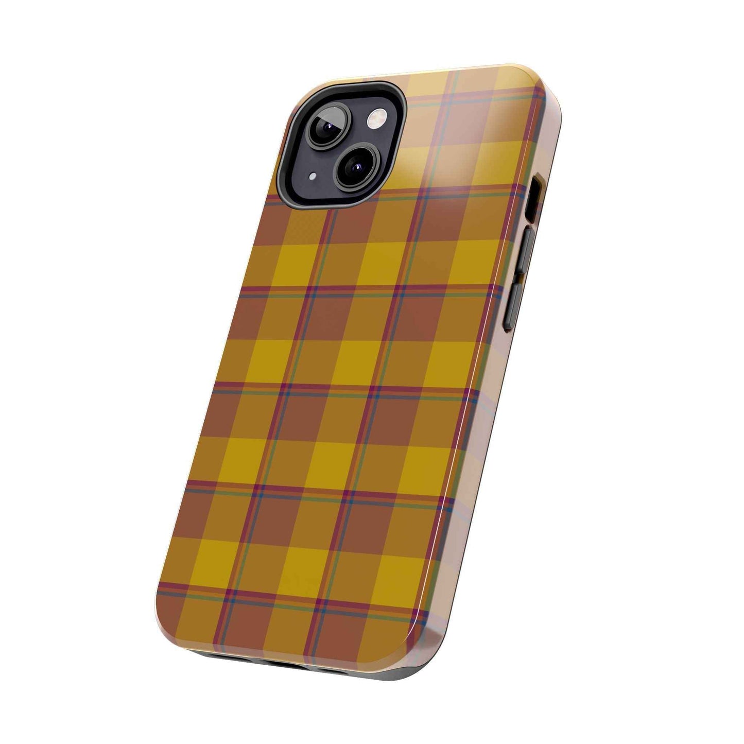 Plaid Tough Phone Case, Durable Phone Cover, Fall Inspired Accessory, Gift for Her, Stylish Cell Phone Protector