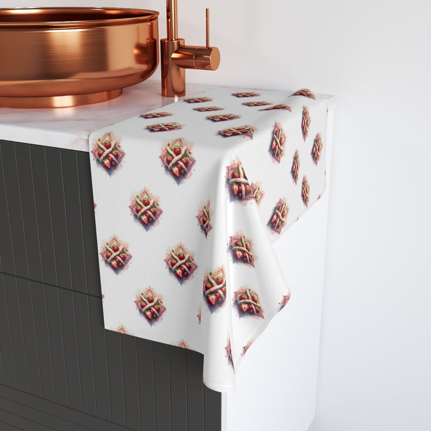 Bohemian Celtic Strawberry Hand Towel, Kitchen Towel, Decorative Towel, Unique Gift, Home Décor, Bathroom Accessory