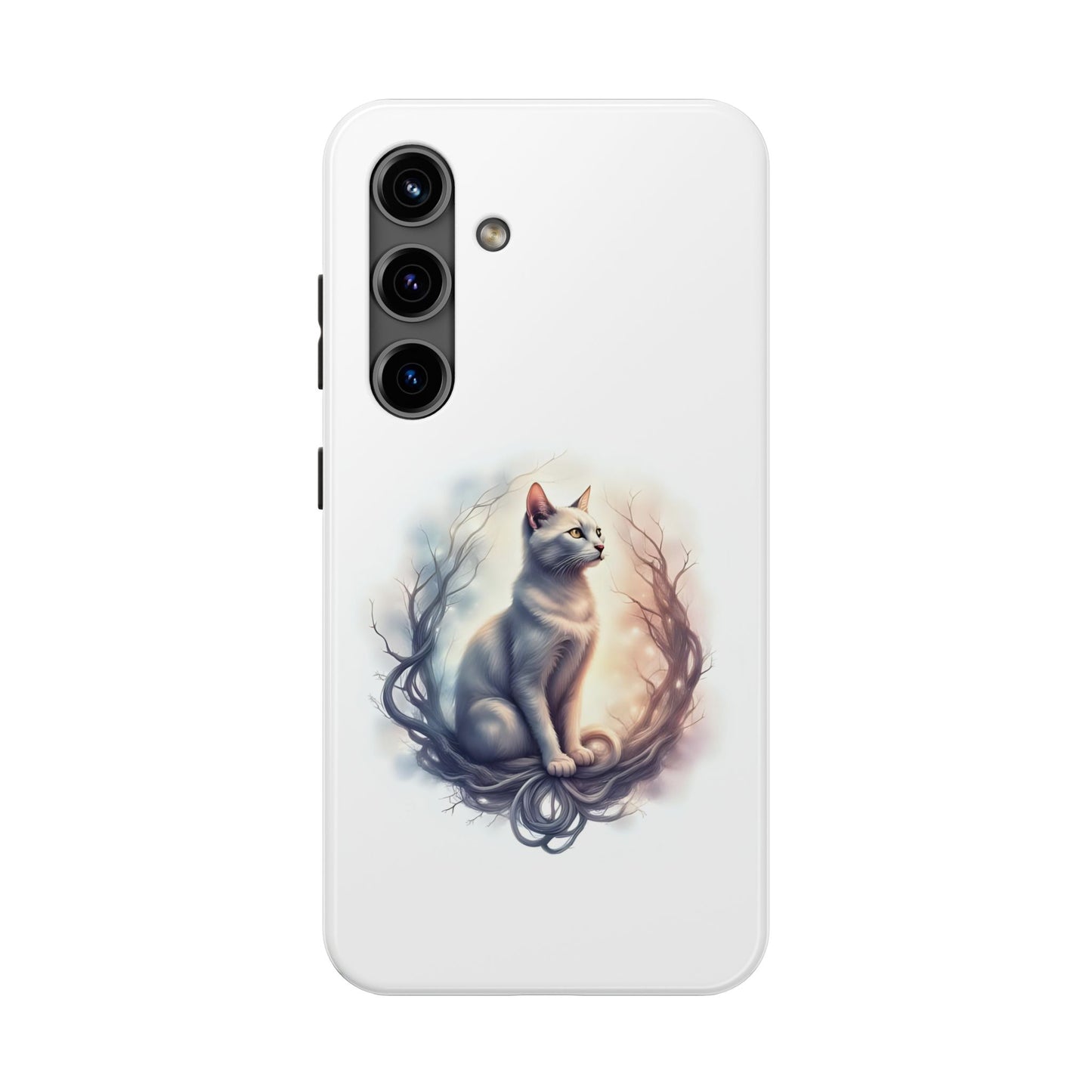 Artistic Cat Phone Case, Tough Phone Cases, Pet Lover Gift, Cat Lover Accessory, Unique Phone Cover, Protector Case - Celtic Scents