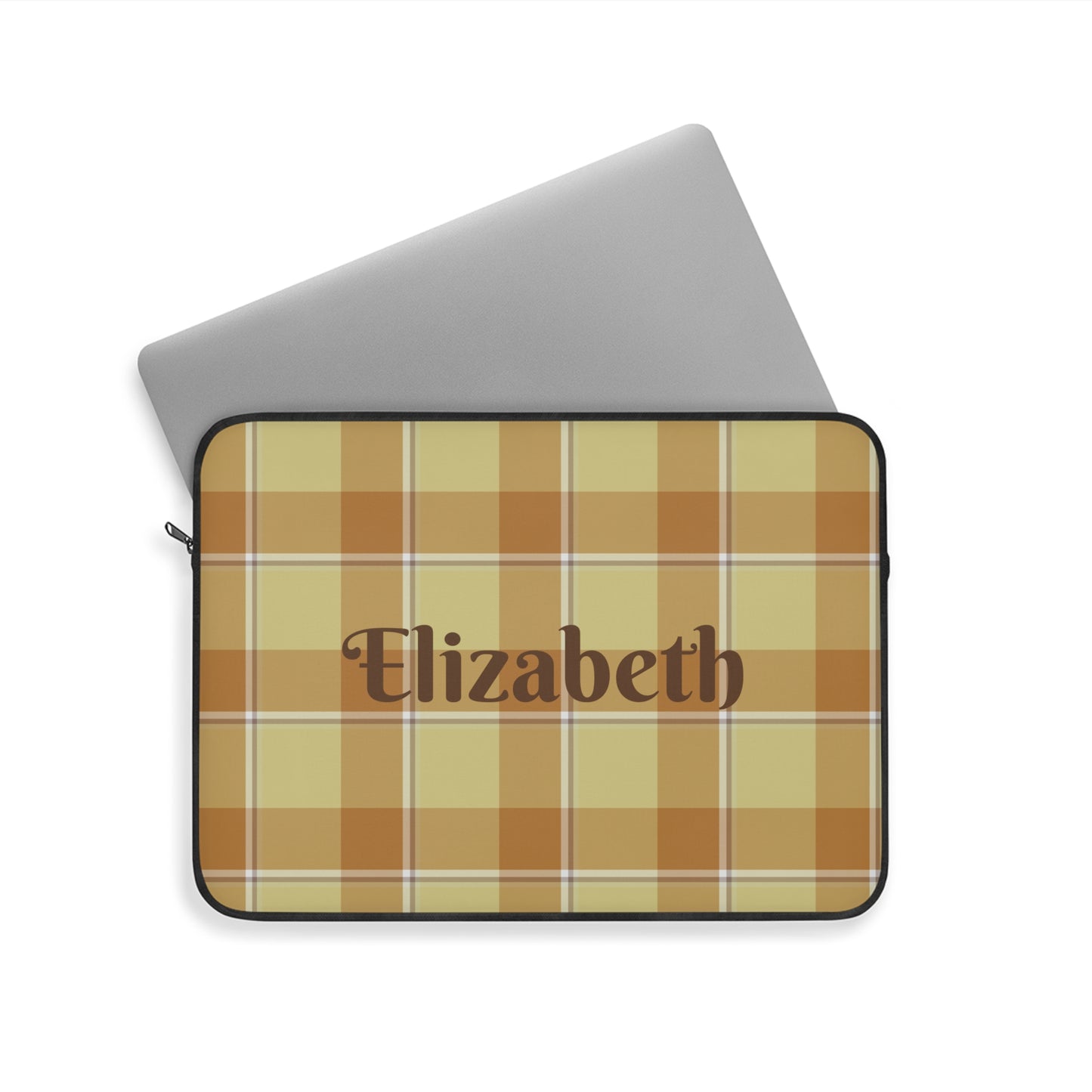 Personalized Plaid Laptop Sleeve, Custom Tech Case, Stylish Computer Cover - Celtic Scents