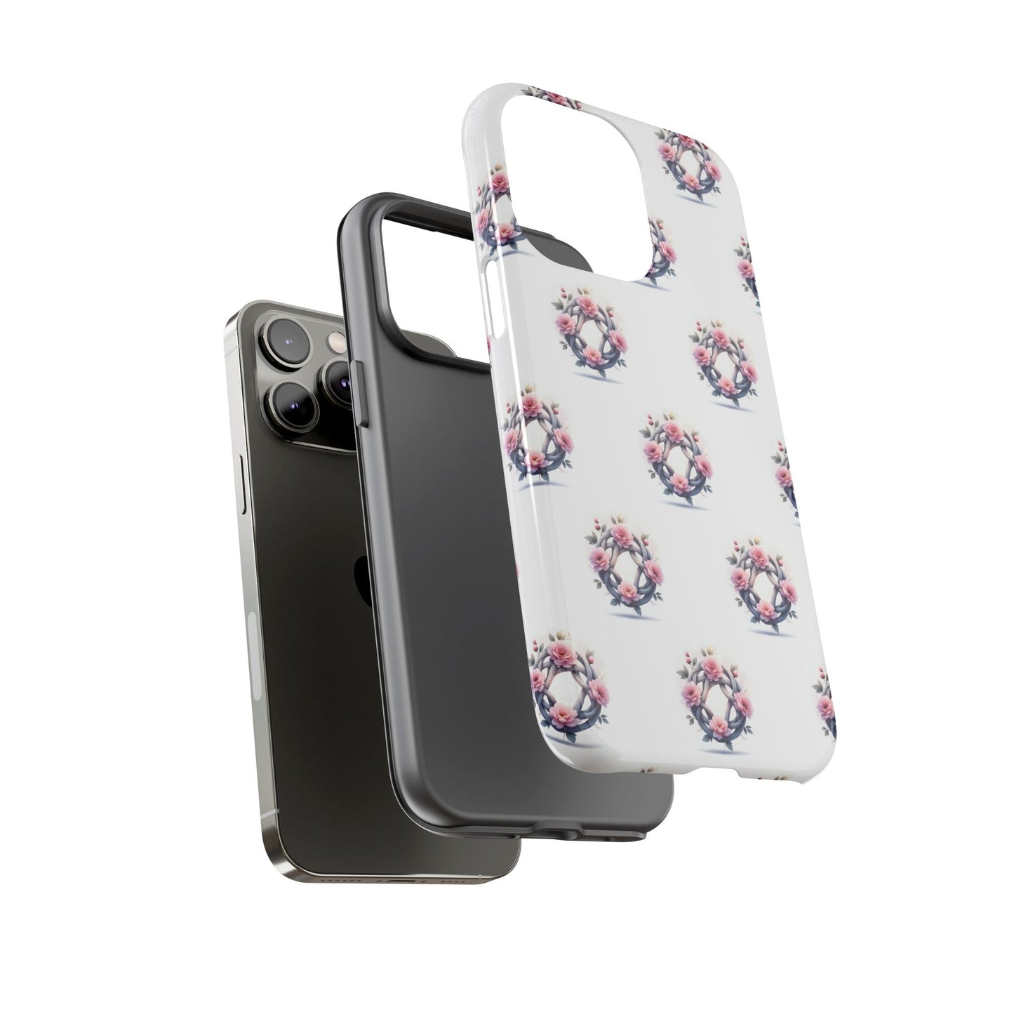 Floral Phone Case, Tough Cases for Women, Cute Celtic Knot Floral Design iPhone Cover, Gift for Her, Stylish Tech Accessories