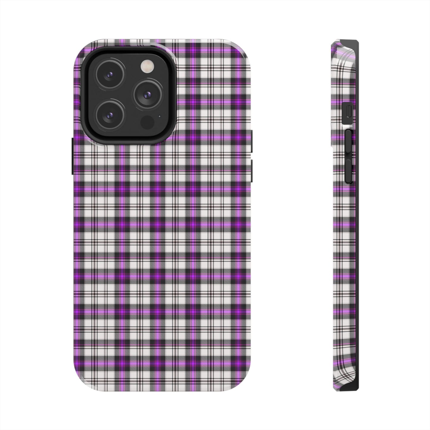 Stylish Tough Phone Case, Purple Plaid Protective Cover, Cute Gift for Teens, Cell Phone Accessory, Trendy Tech - Celtic Scents
