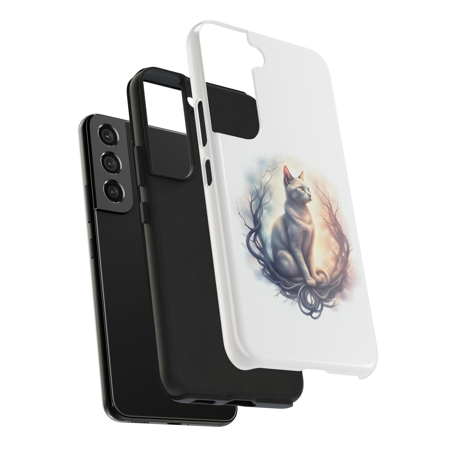 Artistic Cat Phone Case, Tough Phone Cases, Pet Lover Gift, Cat Lover Accessory, Unique Phone Cover, Protector Case