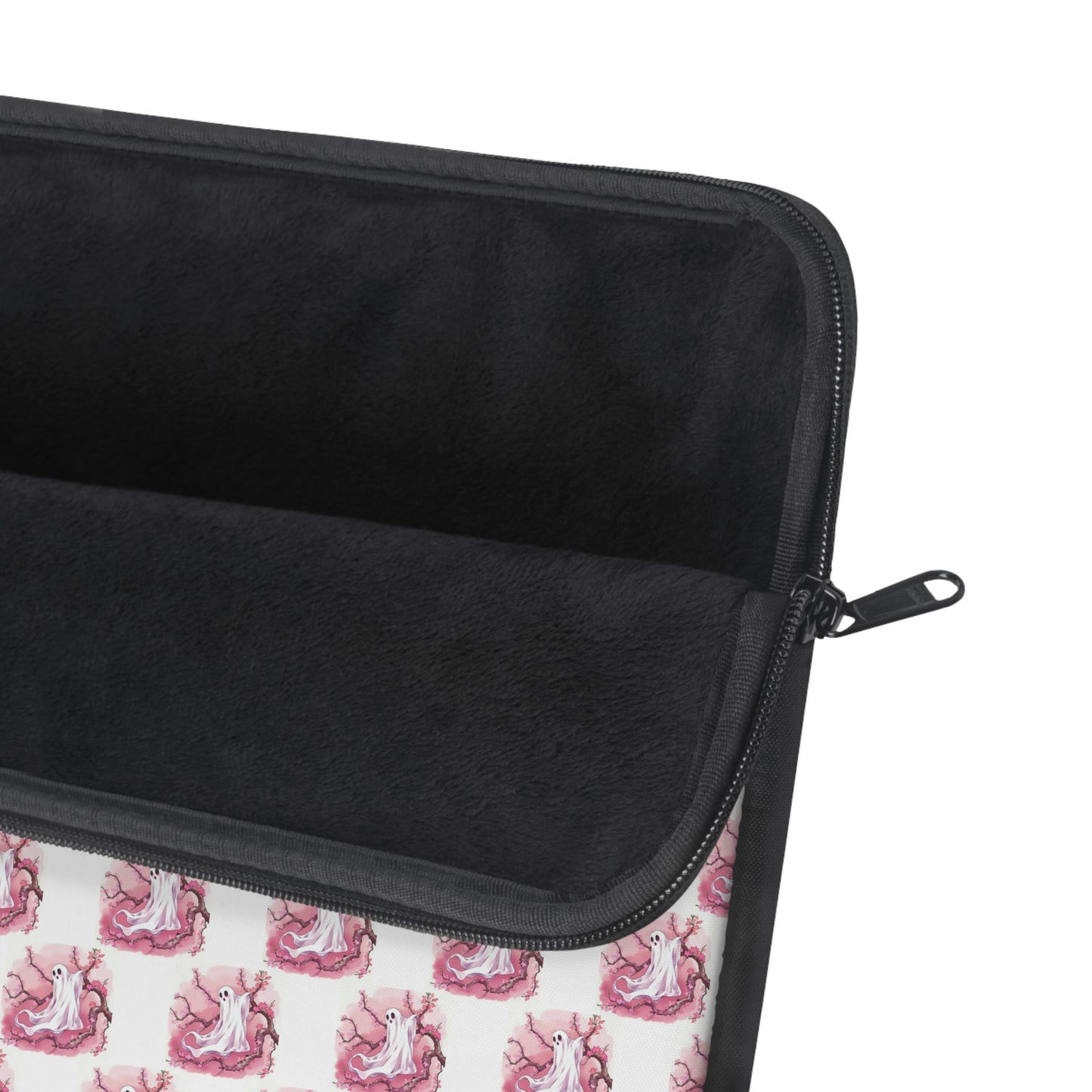 Charming Pink Ghost Laptop Sleeve, Cute Tech Accessory, Gift for Students, Colorful Electronics Cover, Fantasy-themed Sleeve - Celtic Scents