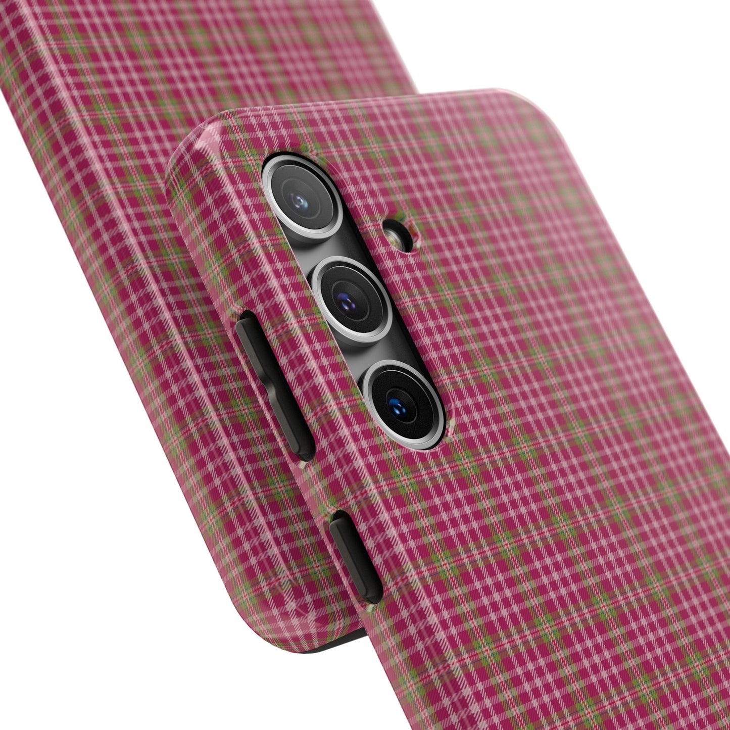 Stylish Tough Phone Cases - Protect Your Phone with Trendy Plaid Design, Gift for Her, Pink Plaid Design - Celtic Scents