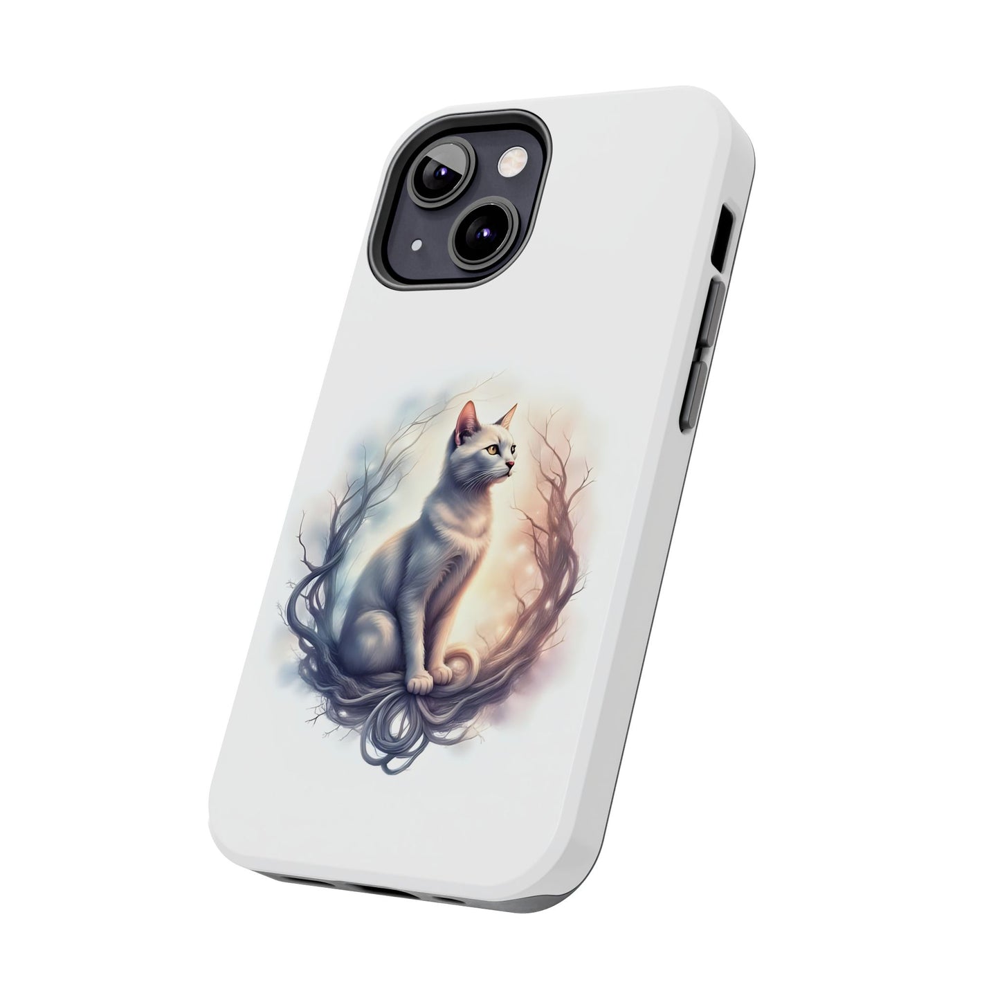 Artistic Cat Phone Case, Tough Phone Cases, Pet Lover Gift, Cat Lover Accessory, Unique Phone Cover, Protector Case - Celtic Scents