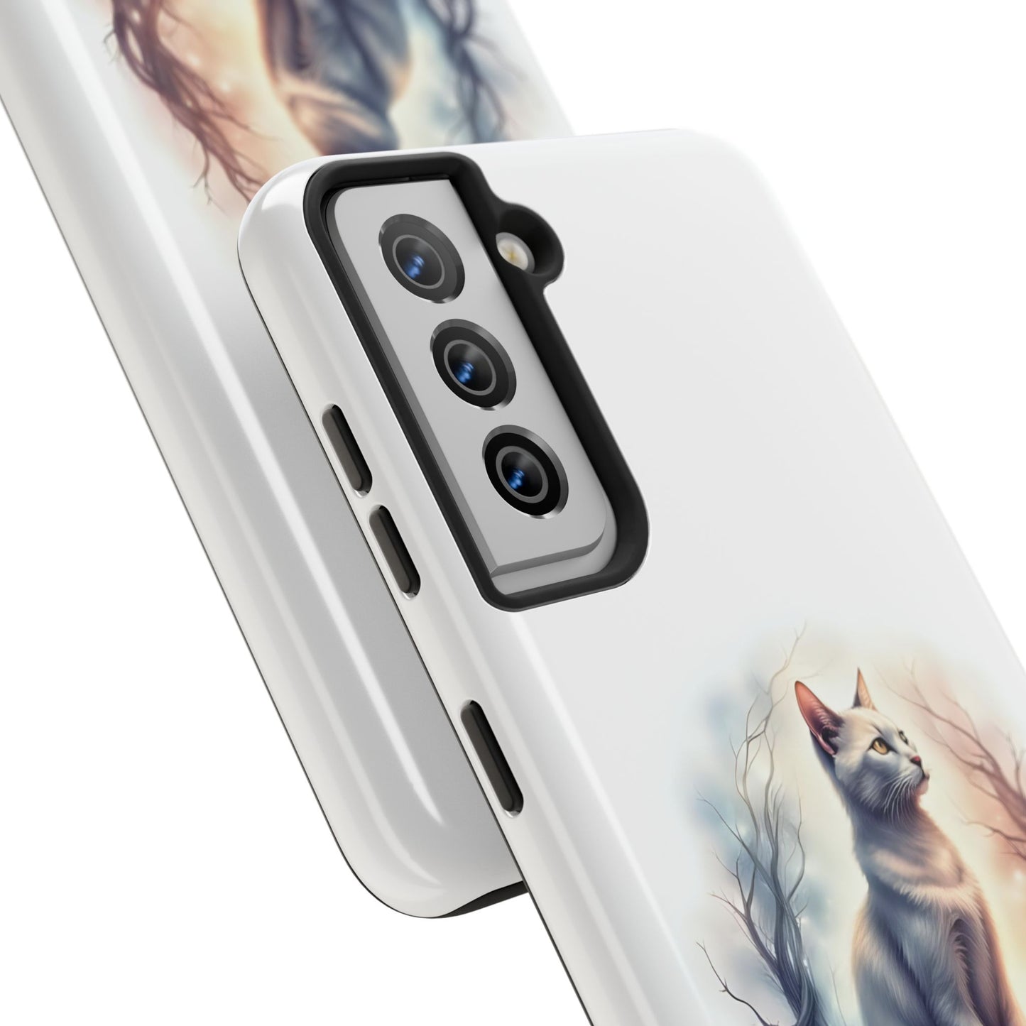 Artistic Cat Phone Case, Tough Phone Cases, Pet Lover Gift, Cat Lover Accessory, Unique Phone Cover, Protector Case