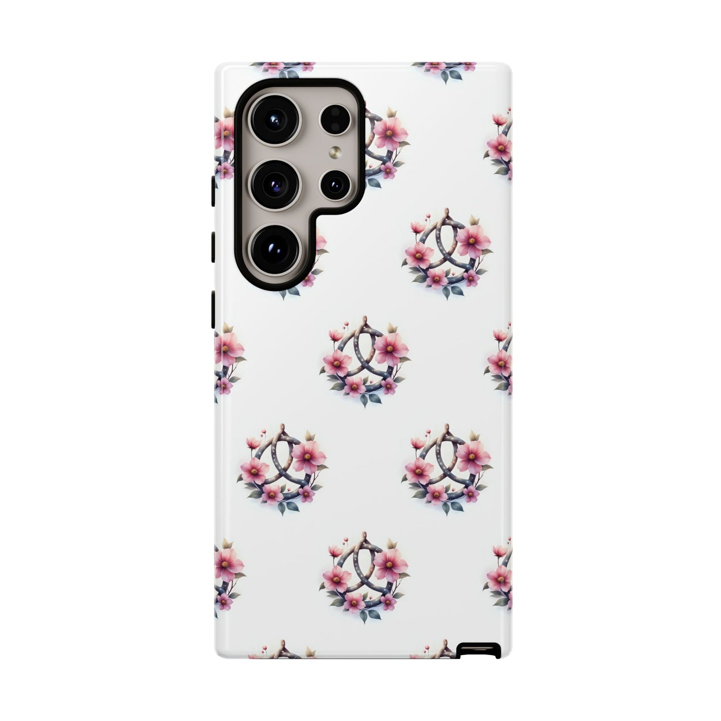 Floral Phone Case, Tough Phone Cover, Cute Protection for Mobile, Gift for Her, Celtic Knot Floral Pattern Case