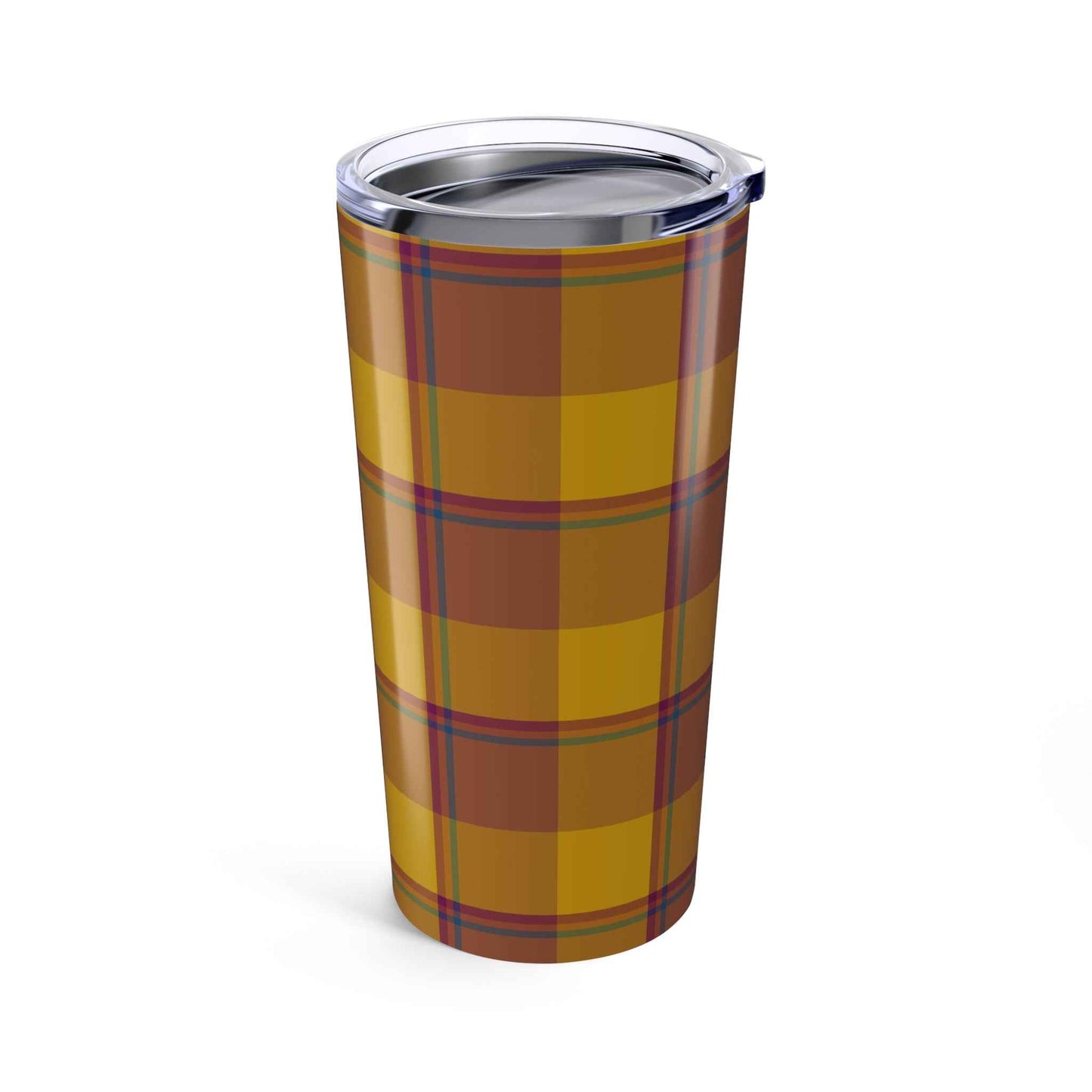 Autumn Plaid Tumbler 20oz - Cozy Travel Mug, Fall Drinkware, Rustic Kitchen Decor, Gift for Him or Her, Thanksgiving/Harvest Favor