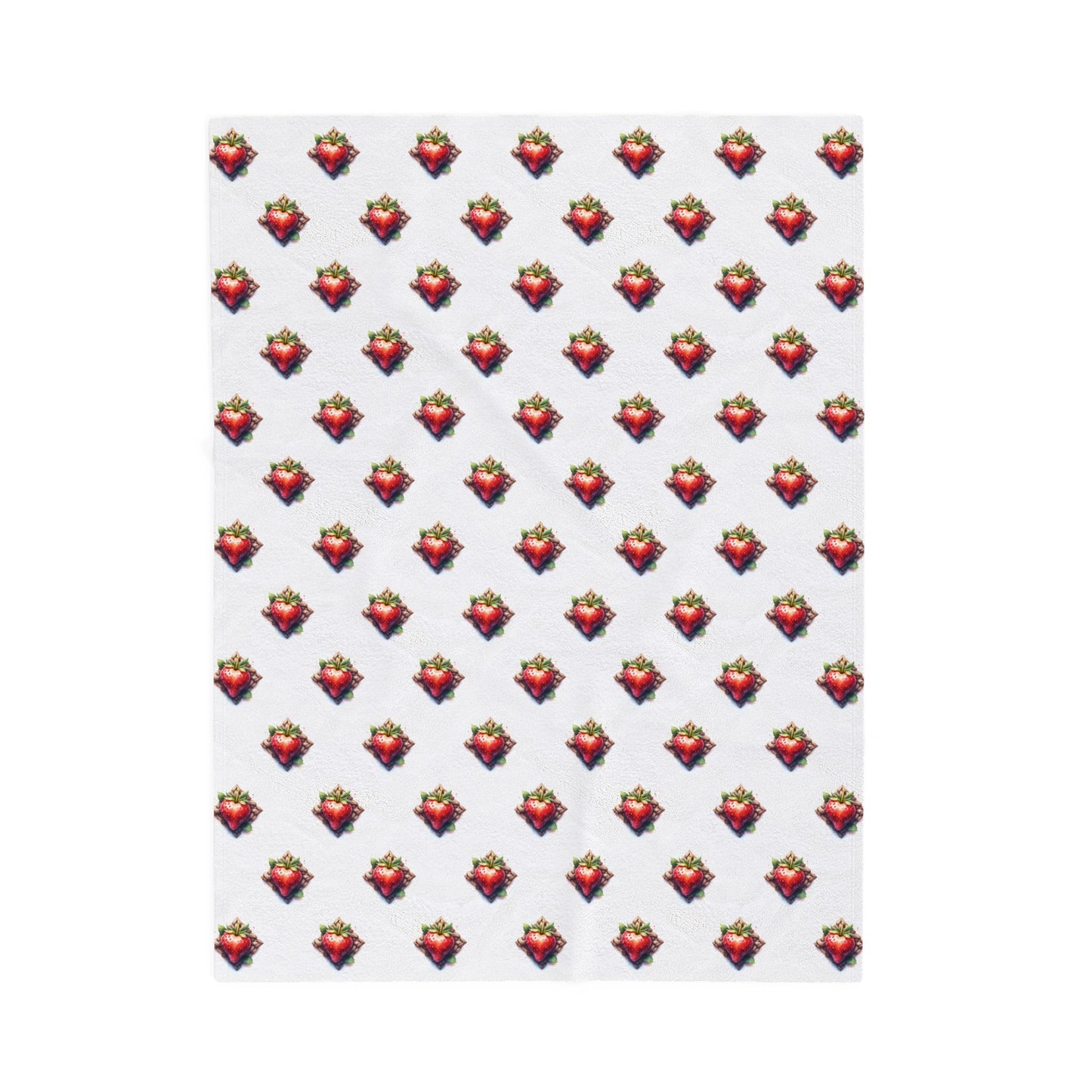 Strawberry Design Velveteen Plush Blanket | Cozy Gift for Home, Soft Blanket for Winter, Holiday Decor, Bedroom Accessory, Comfortable Throw - Celtic Scents