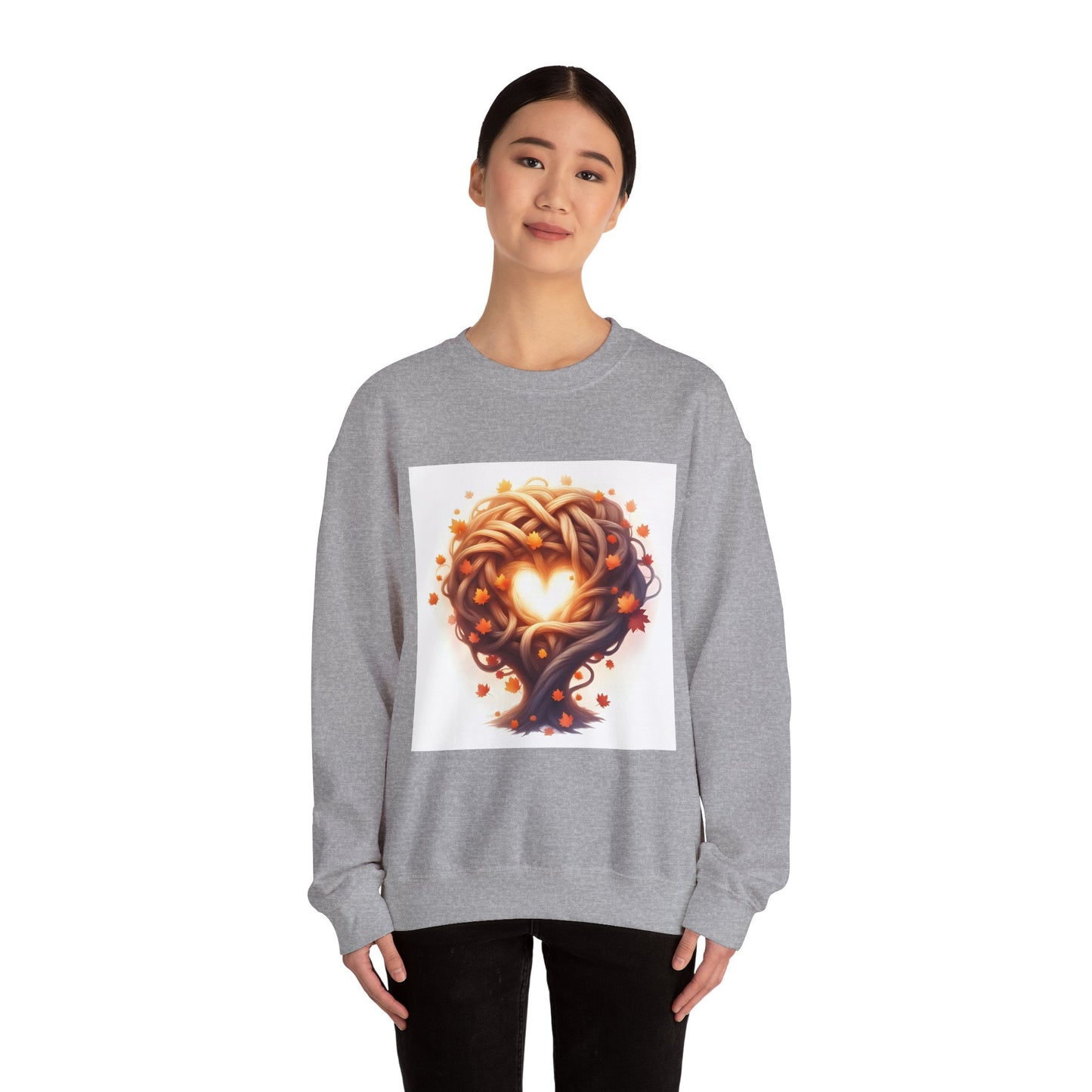 Heart Tree Crewneck Sweatshirt, Cozy Love Sweatshirt, Unisex Gift for Loved Ones, Fall Fashion, Nature-Inspired Apparel - Celtic Scents