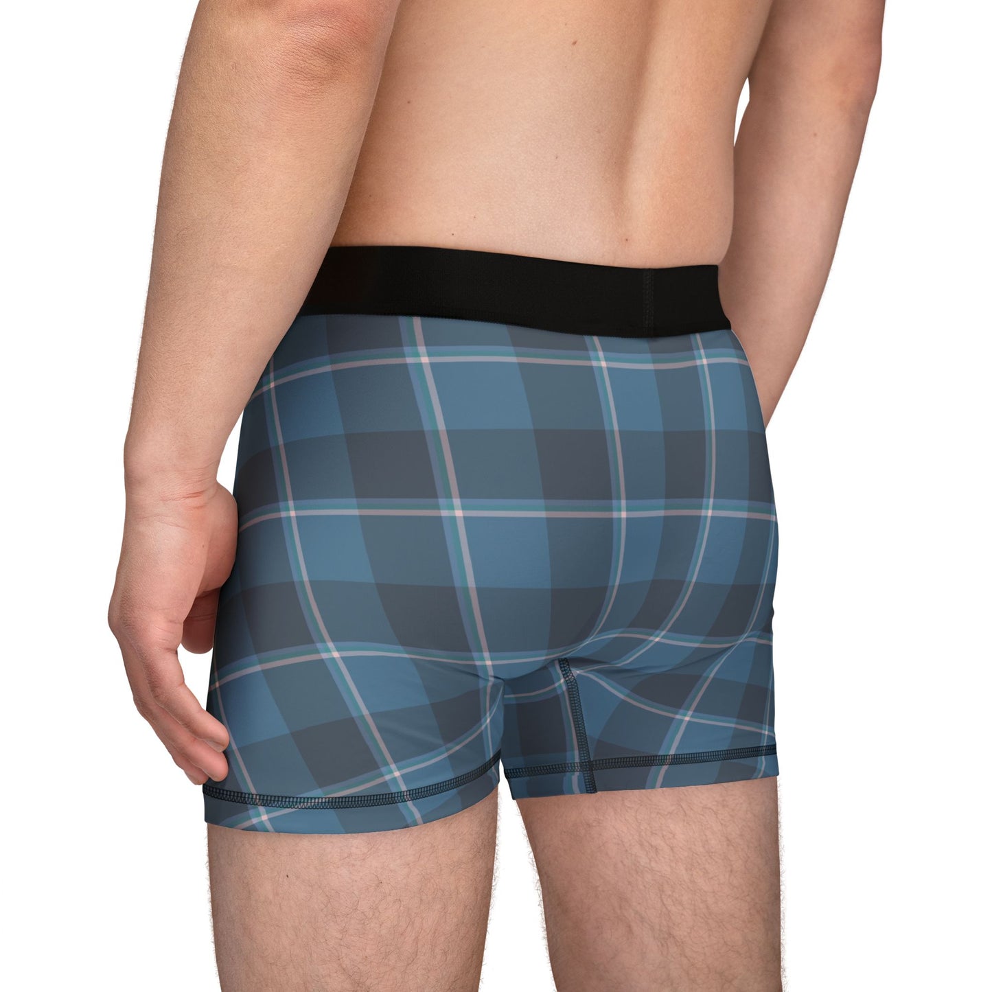 Hoki and Shuttle Gray Plaid Men's Boxers, Stylish, Unique Underwear for Everyday Wear