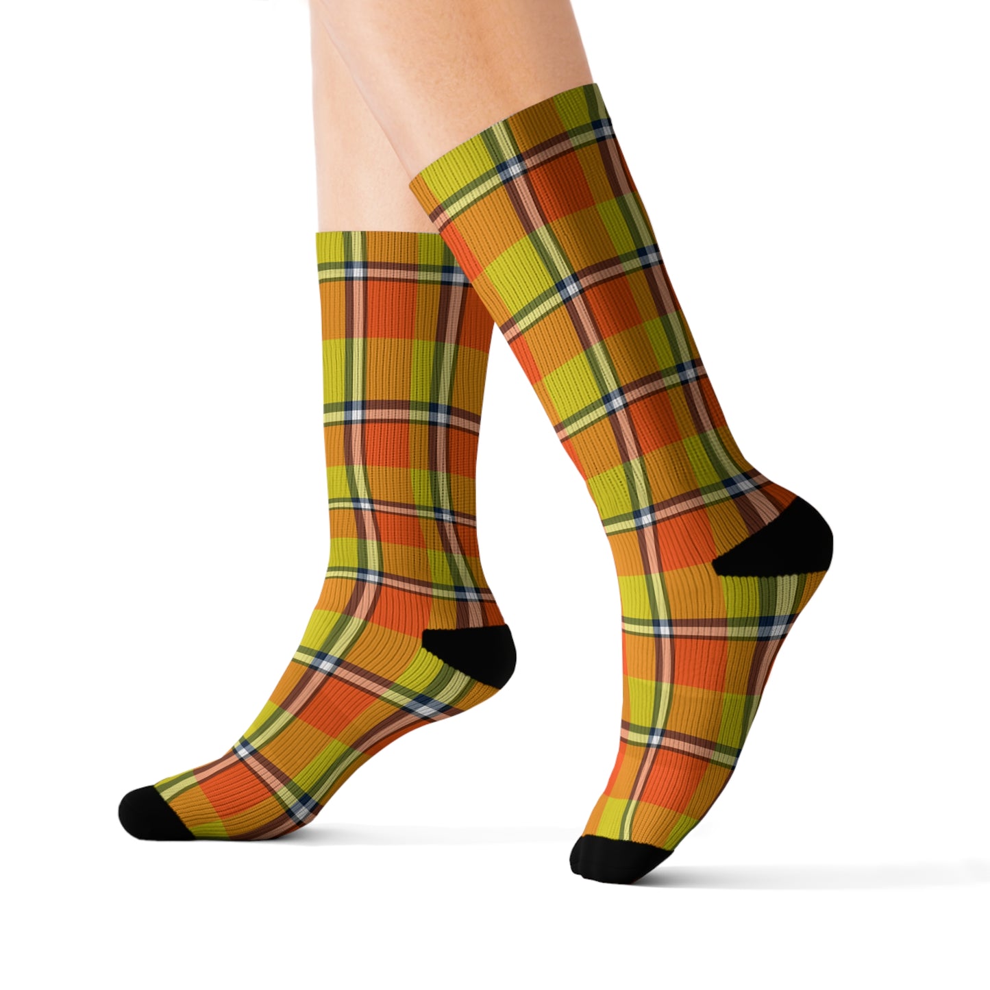 Autumn Plaid Socks, Cozy Fall Footwear, Funky Fashion Accessory - Celtic Scents