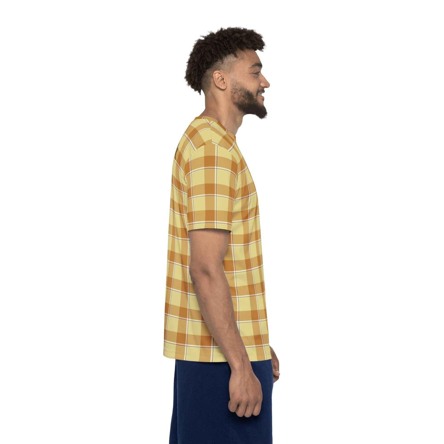 Personalized Stylish Men's Sports Jersey, Plaid Tee, Ideal Gift