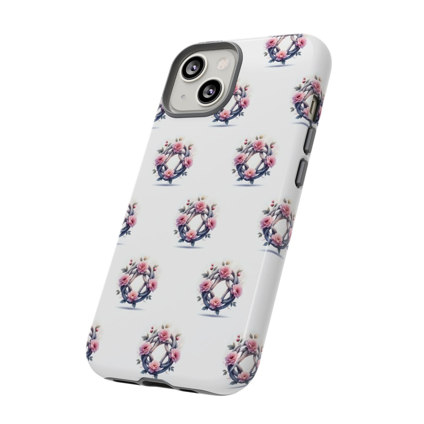 Floral Phone Case, Tough Cases for Women, Cute Celtic Knot Floral Design iPhone Cover, Gift for Her, Stylish Tech Accessories