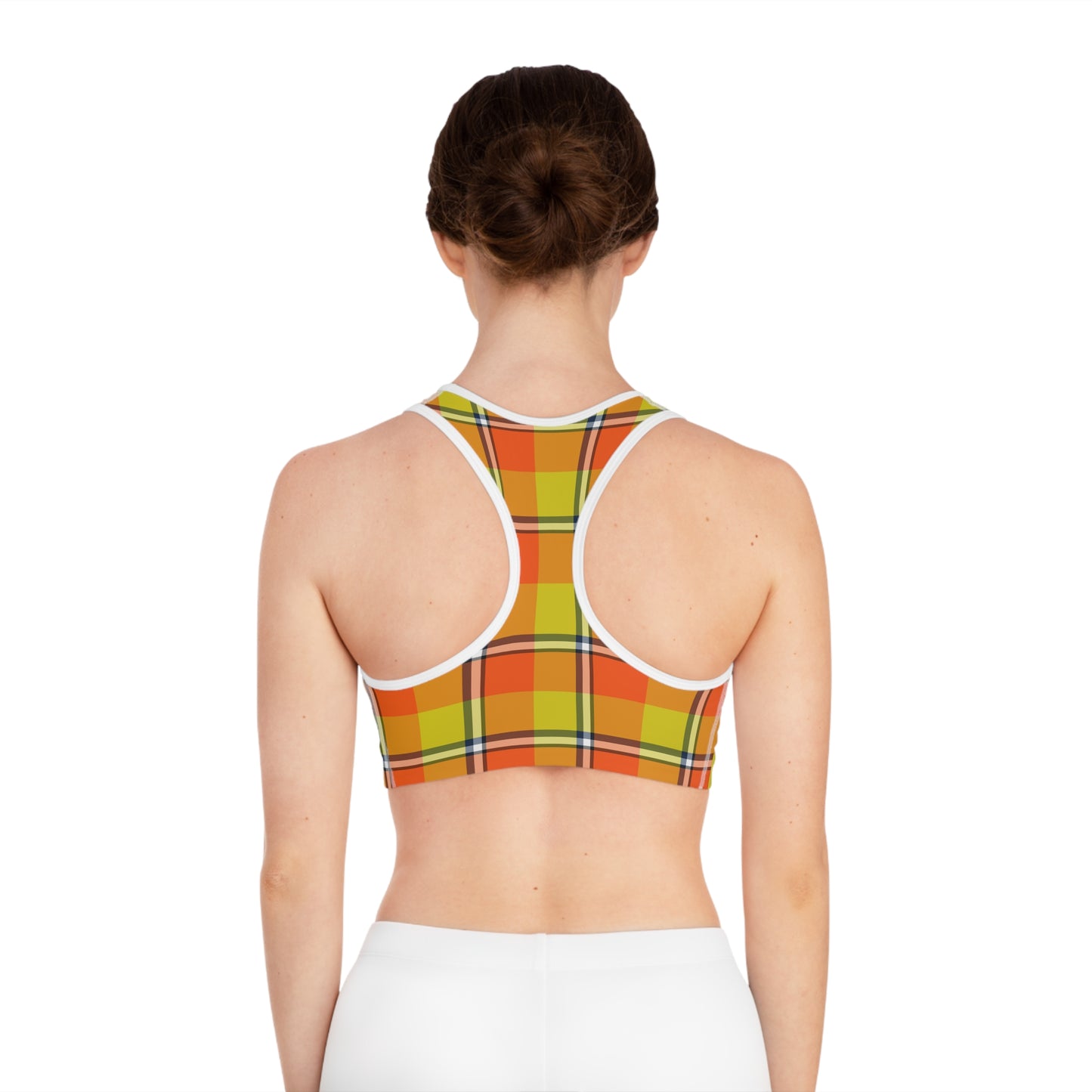 Vibrant Plaid Sports Bra, Activewear for Fitness, Gym, Yoga, Running, Outdoor Activities - Celtic Scents