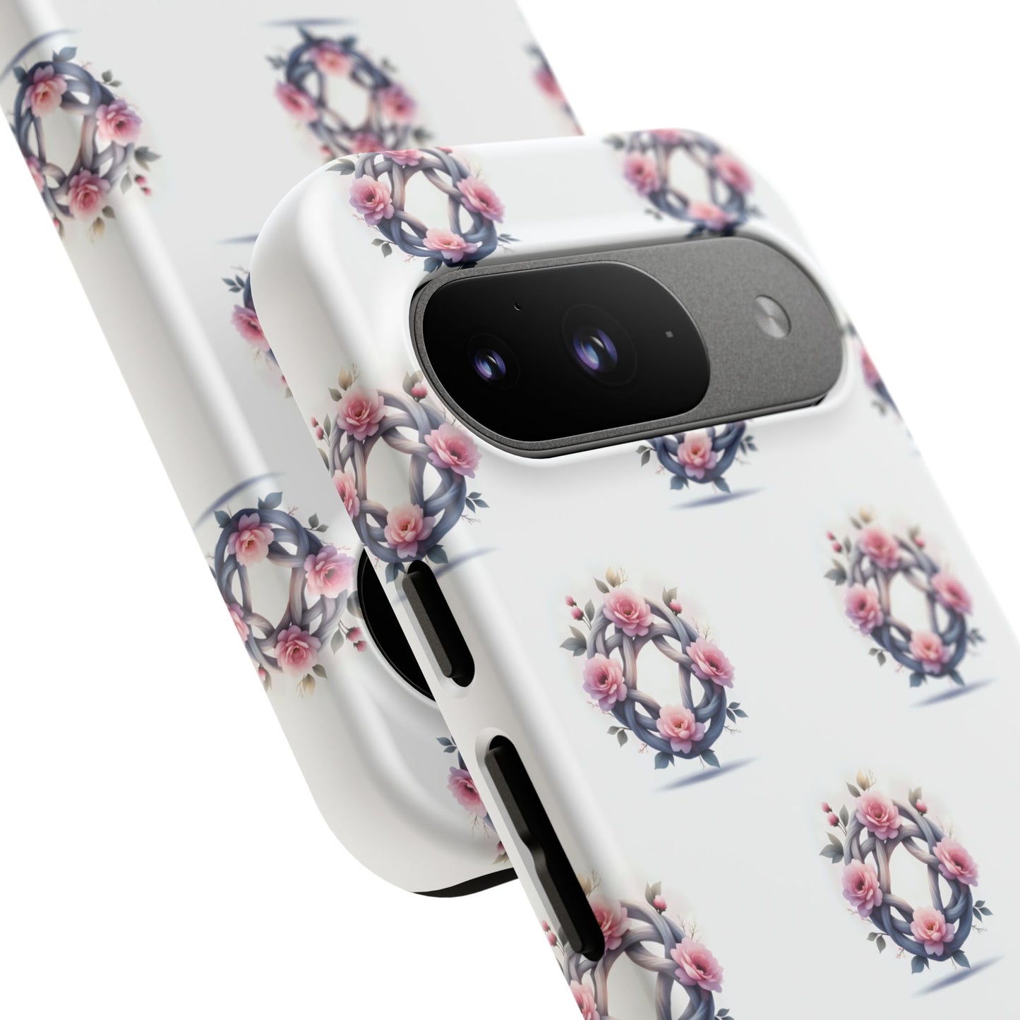 Floral Phone Case, Tough Cases for Women, Cute Celtic Knot Floral Design iPhone Cover, Gift for Her, Stylish Tech Accessories