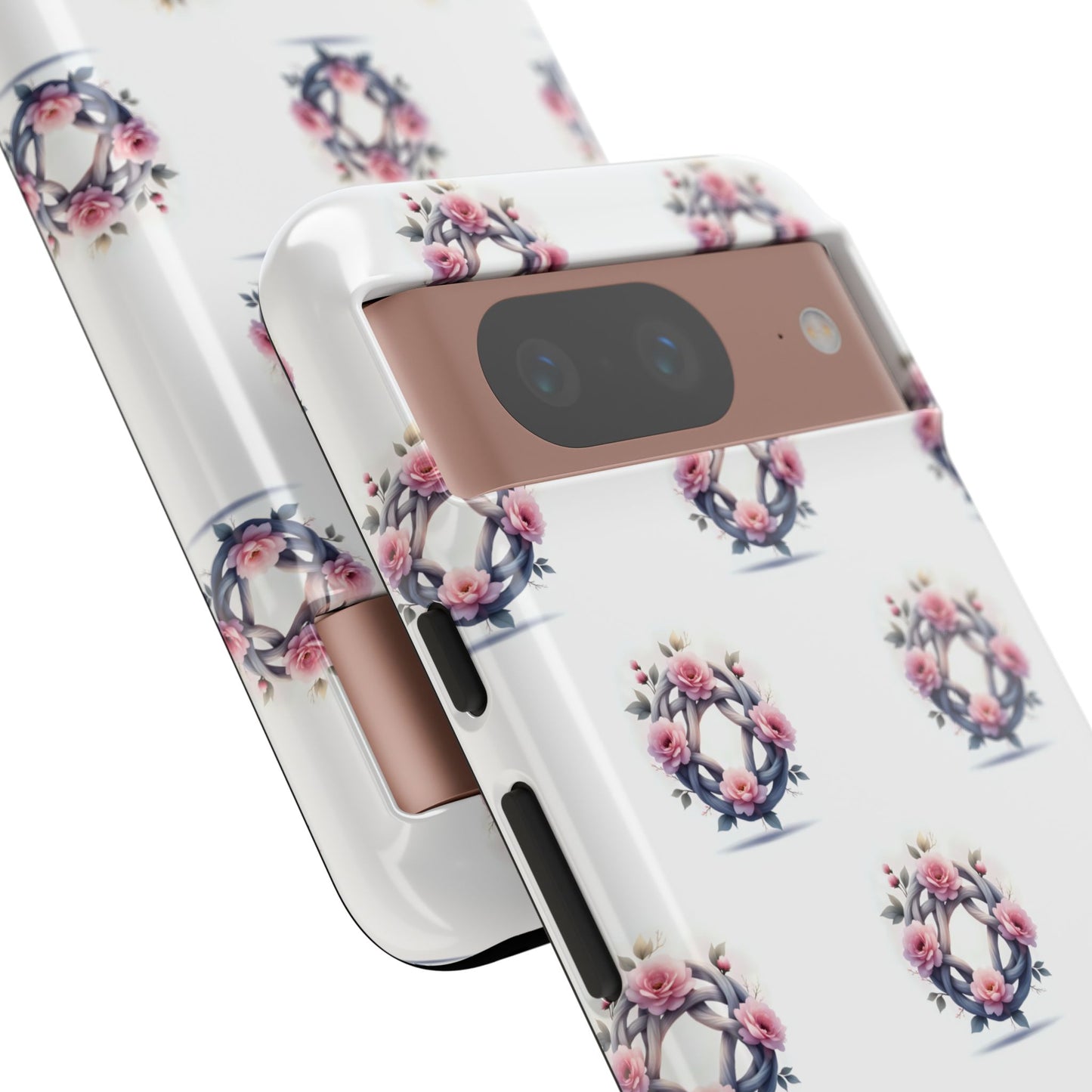 Floral Phone Case, Tough Cases for Women, Cute Celtic Knot Floral Design iPhone Cover, Gift for Her, Stylish Tech Accessories