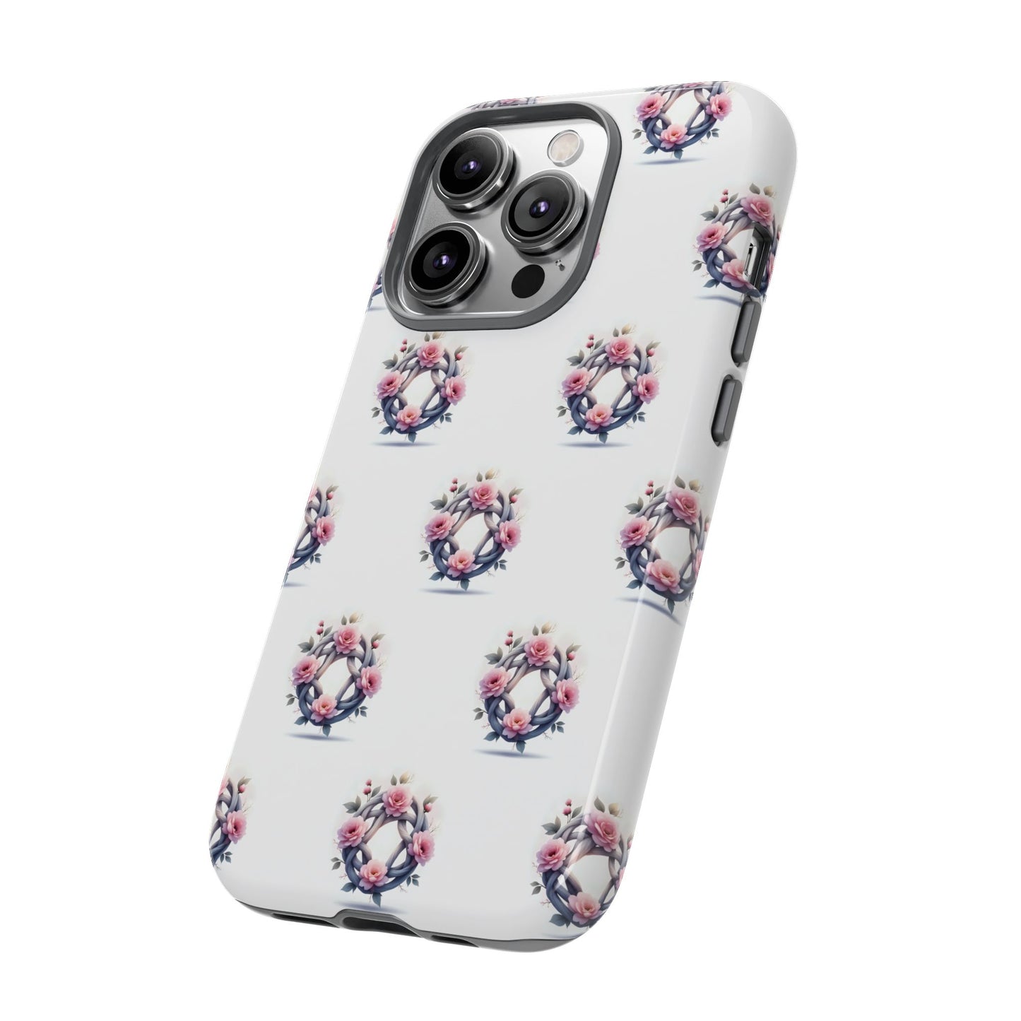 Floral Phone Case, Tough Cases for Women, Cute Celtic Knot Floral Design iPhone Cover, Gift for Her, Stylish Tech Accessories