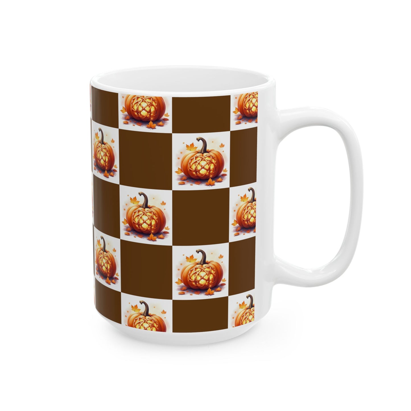 Fall-Themed Pumpkin Ceramic Mug | Cozy Autumn Coffee Cup, Harvest Decor, Thanksgiving Gift, Seasonal Kitchenware, Pumpkin Spice Lovers - Celtic Scents