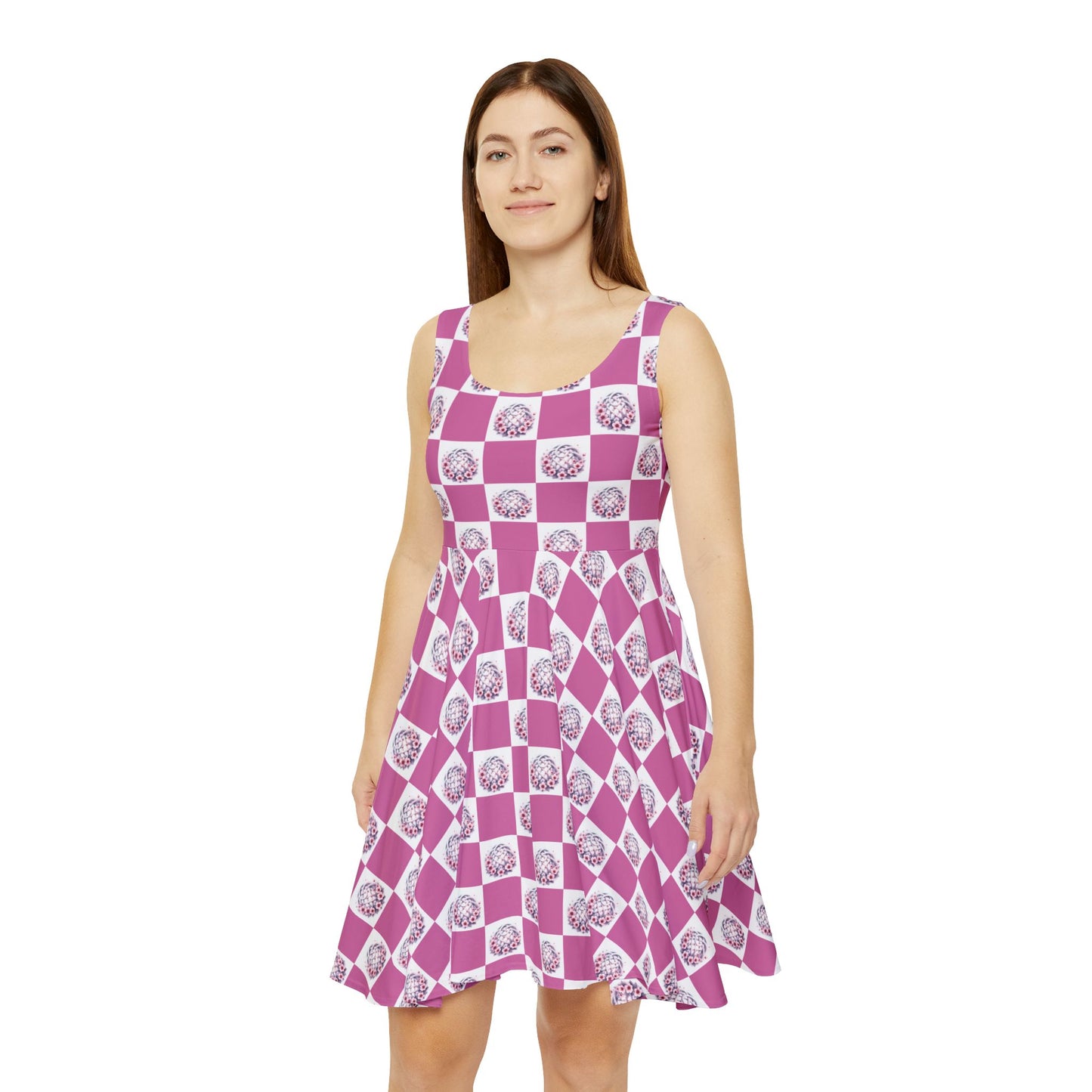 Feminine Floral Skater Dress for Effortless Style, Summer Dress, Casual Dress, Spring Fashion, Party Dress, Celtic Knot Floral Design - Celtic Scents