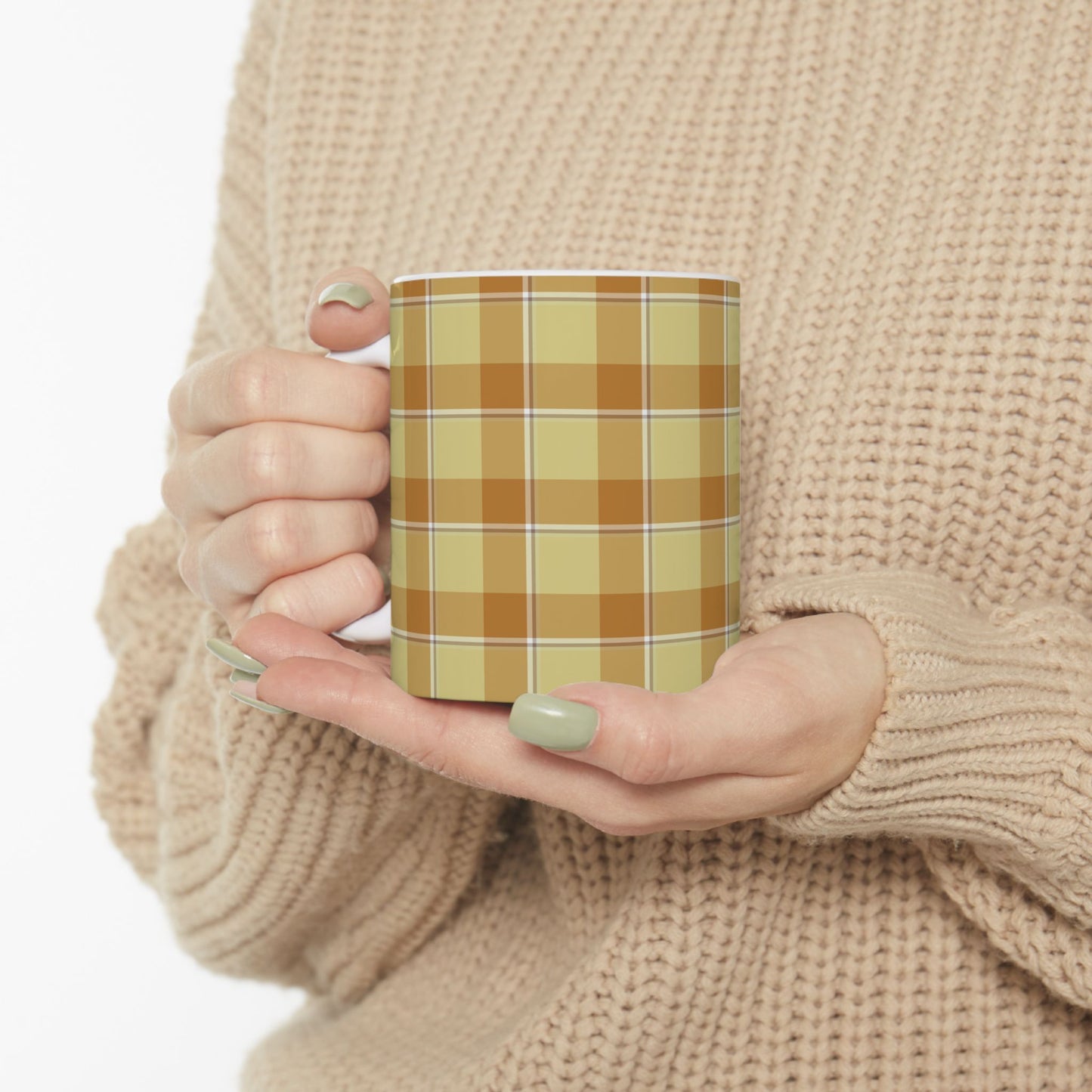 Cozy Plaid Ceramic Mug for Coffee Lovers, Ideal Gift for Birthdays, Holidays, Home Decor, Rustic Kitchen, Fall Vibes, Perfect for Tea - Celtic Scents