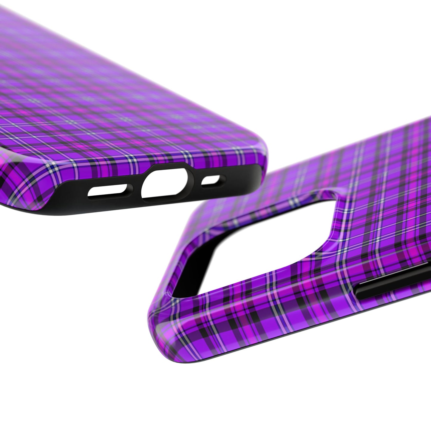 Purple Plaid Stylish Tough Phone Cases, Durable Phone Cover, Protective Case, Trendy Design, Gifts for Her - Celtic Scents