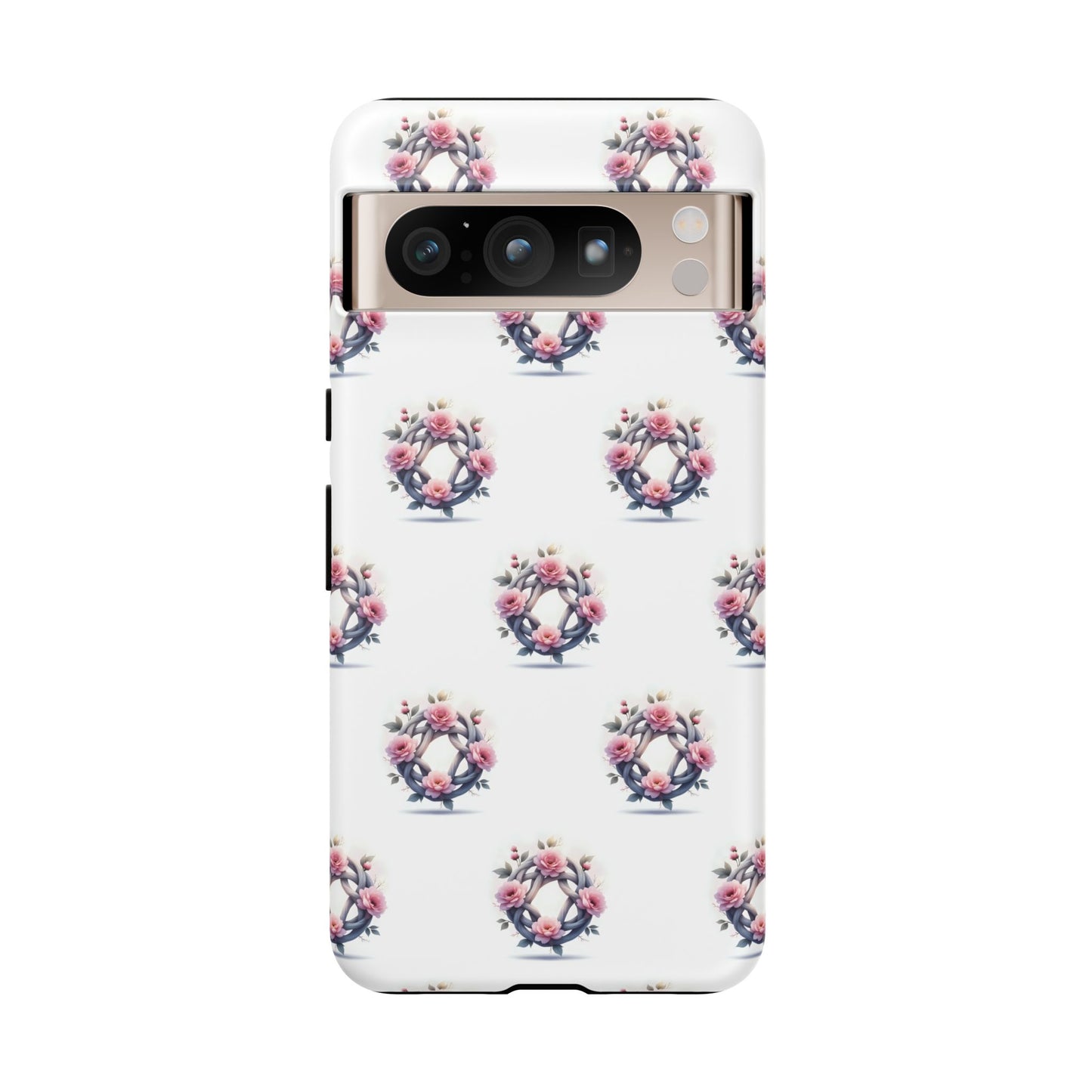 Floral Phone Case, Tough Cases for Women, Cute Celtic Knot Floral Design iPhone Cover, Gift for Her, Stylish Tech Accessories