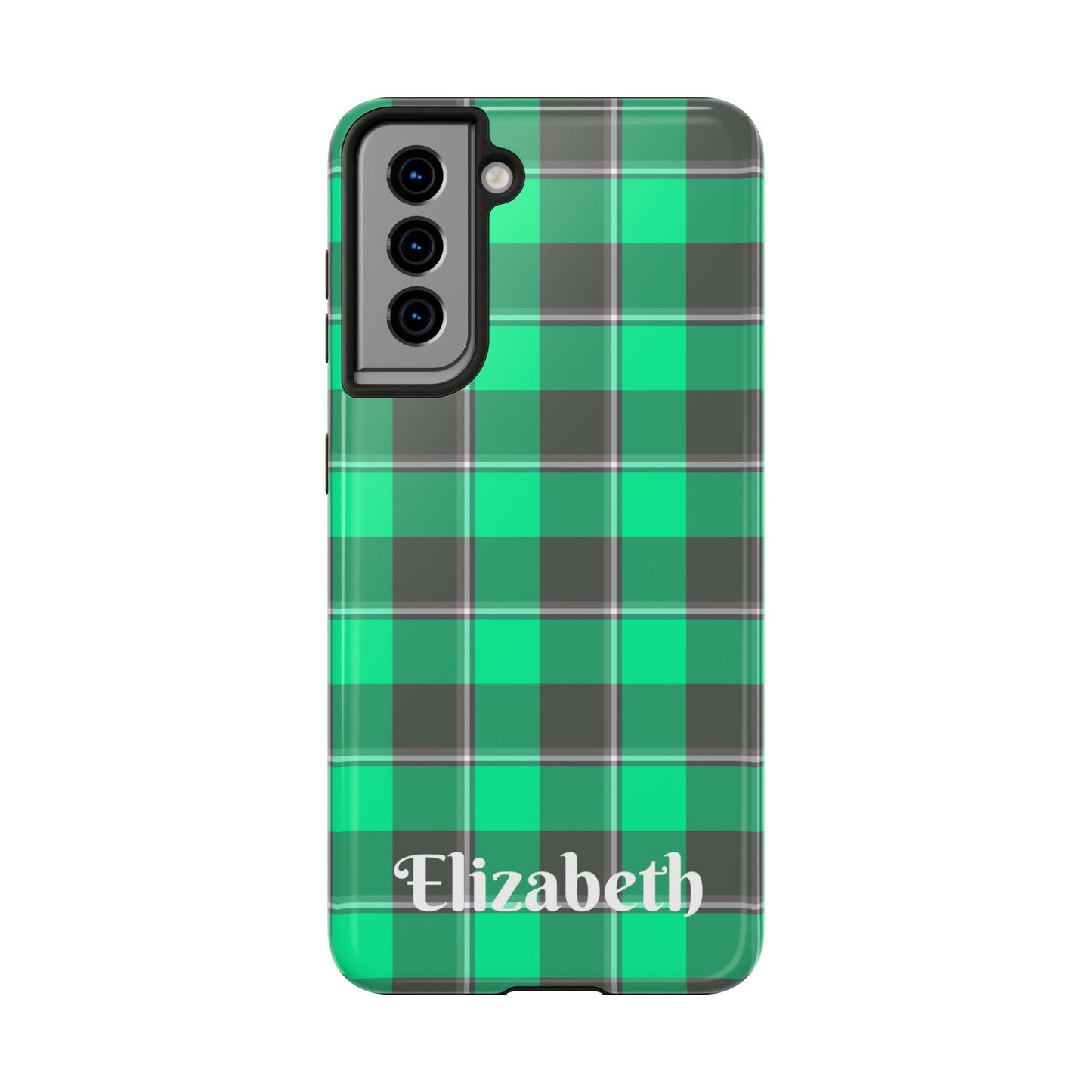 Personalized Plaid Tough Phone Case, Custom Phone Cover, Gifts for Her, Unique Cell Phone Case, Trendy Accessories, Holiday Gifts - Celtic Scents
