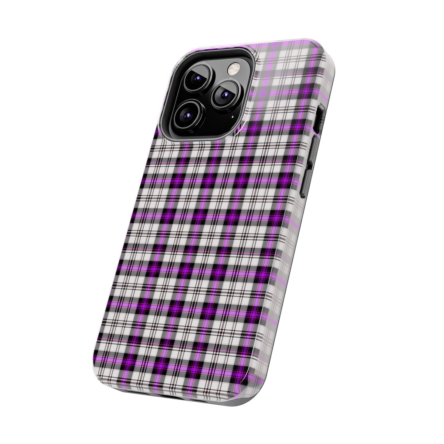 Stylish Tough Phone Case, Purple Plaid Protective Cover, Cute Gift for Teens, Cell Phone Accessory, Trendy Tech - Celtic Scents