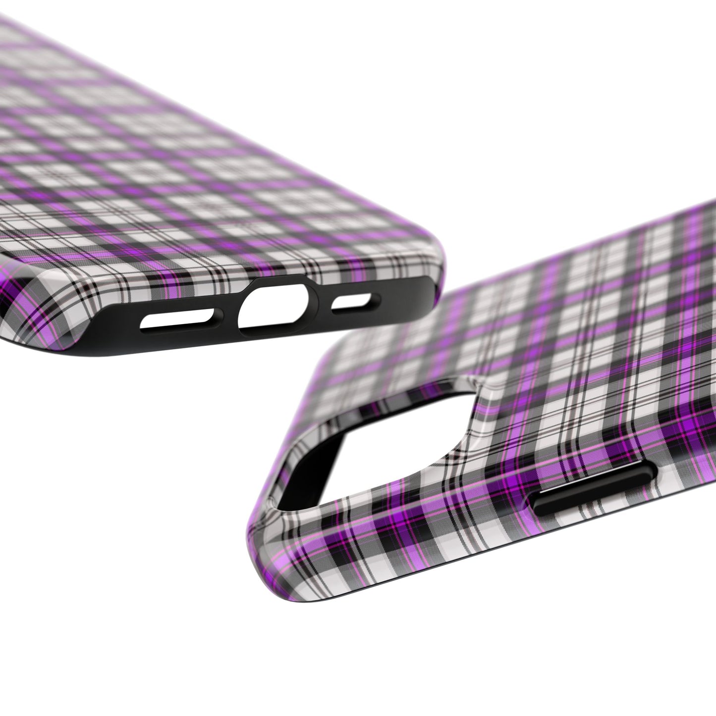 Stylish Tough Phone Case, Purple Plaid Protective Cover, Cute Gift for Teens, Cell Phone Accessory, Trendy Tech - Celtic Scents