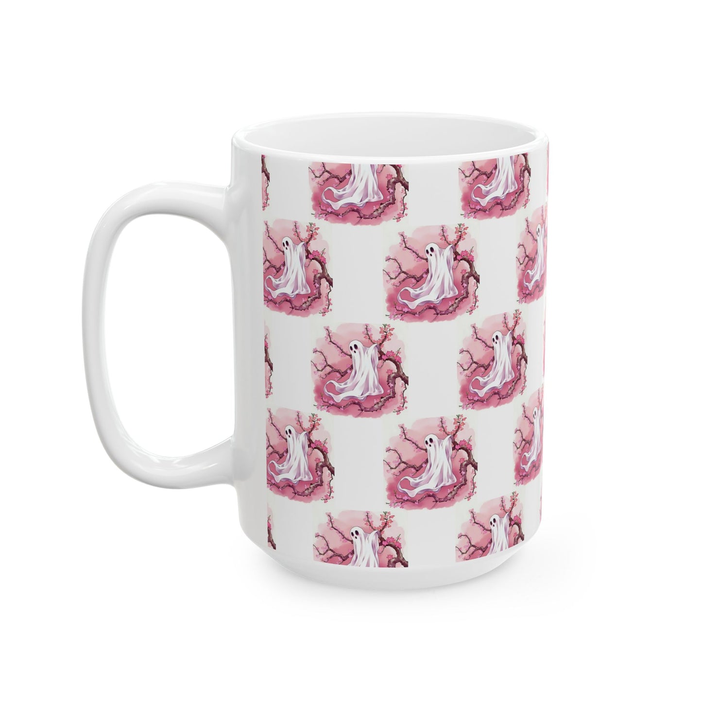 Whimsical Ghost Ceramic Mug - Perfect for Halloween, Coffee Lovers, Unique Gift, Cute Drinkware, Holiday Decor - Celtic Scents