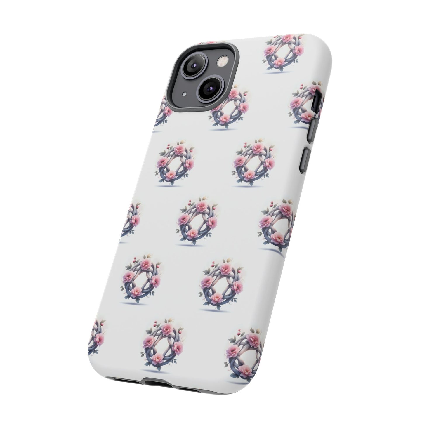Floral Phone Case, Tough Cases for Women, Cute Celtic Knot Floral Design iPhone Cover, Gift for Her, Stylish Tech Accessories