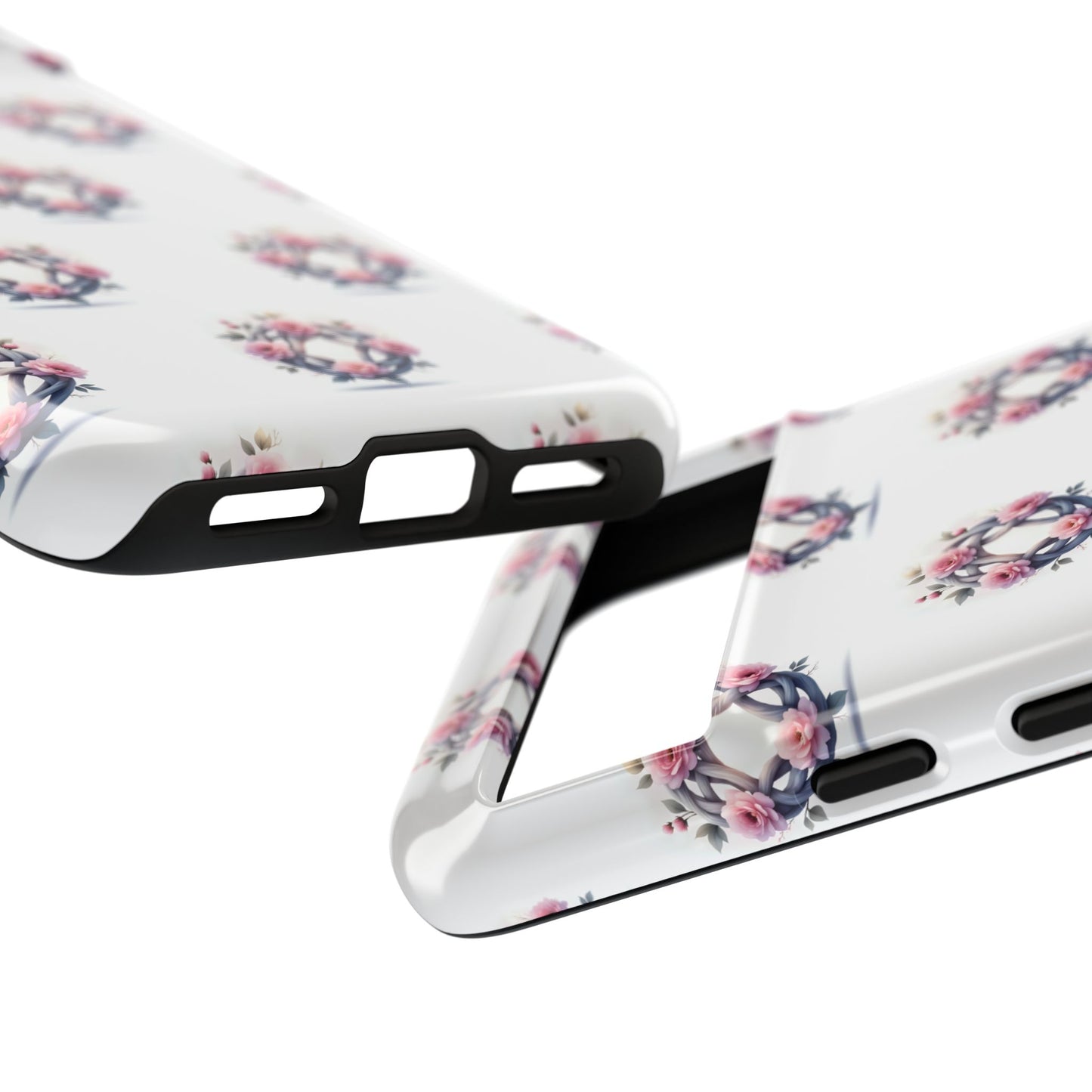 Floral Phone Case, Tough Cases for Women, Cute Celtic Knot Floral Design iPhone Cover, Gift for Her, Stylish Tech Accessories