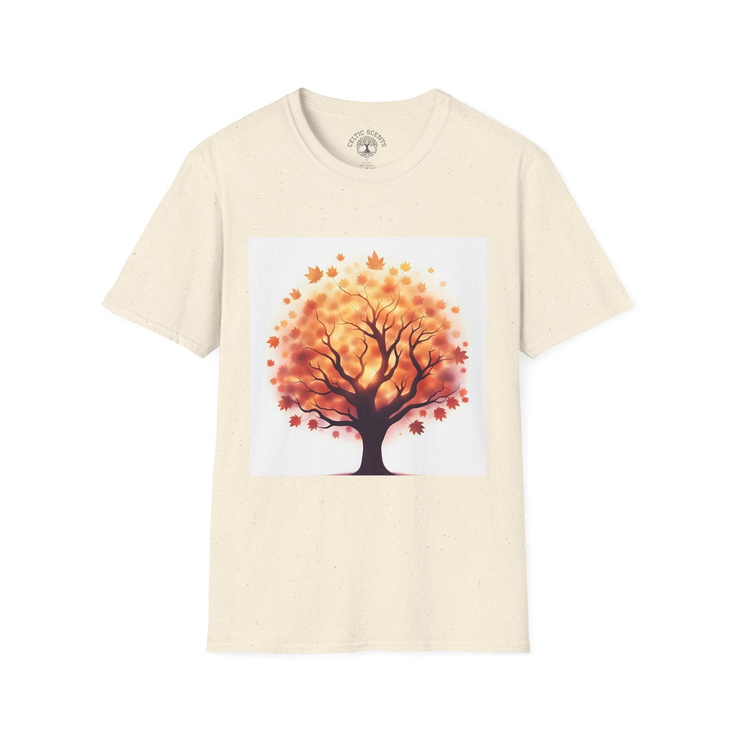 Autumn Tree Graphic T-Shirt, Fall Tee for Nature Lovers, Unisex Softstyle T-Shirt, Gift for Thanksgiving, Cozy Casual Wear - Celtic Scents