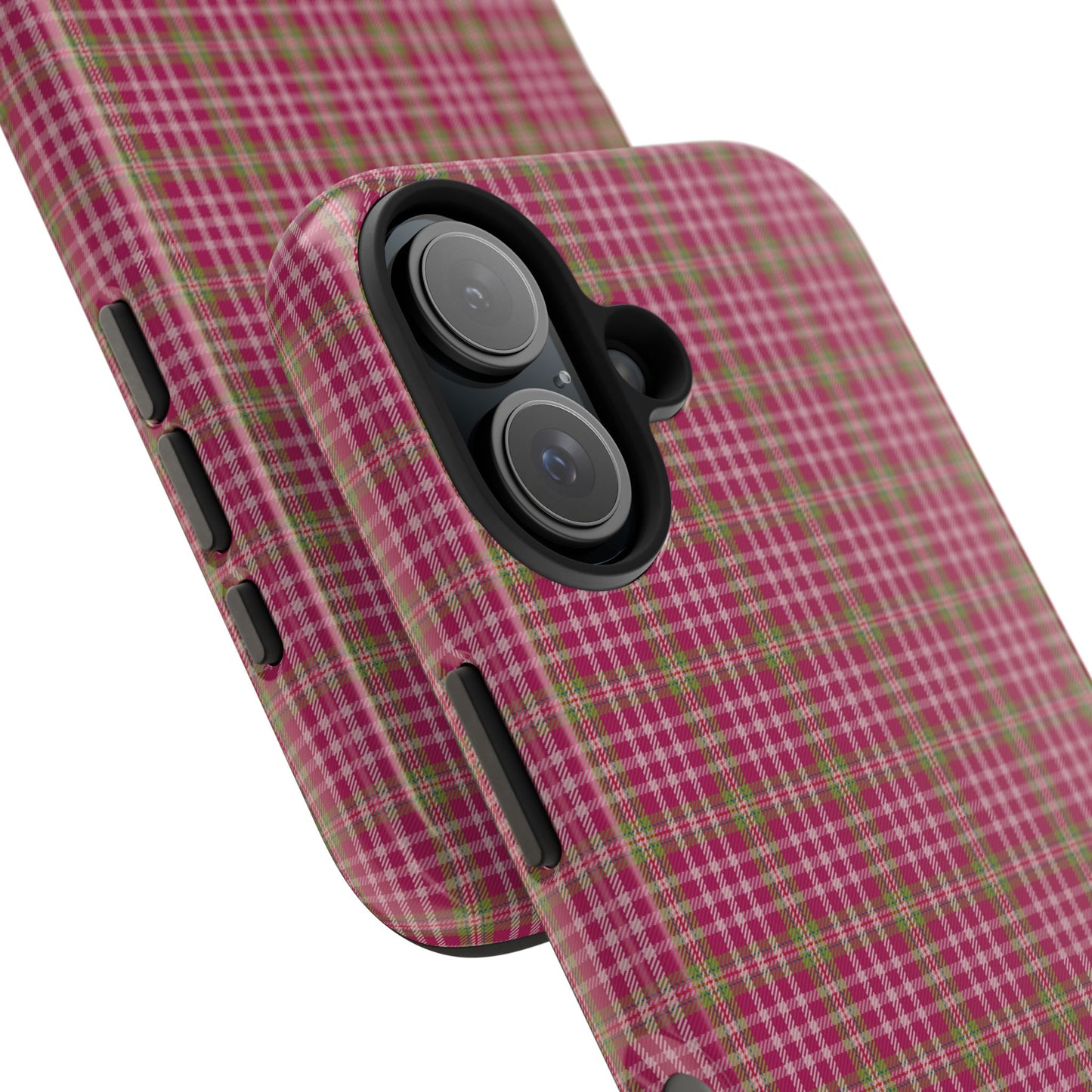 Stylish Tough Phone Cases - Protect Your Phone with Trendy Plaid Design, Gift for Her, Pink Plaid Design