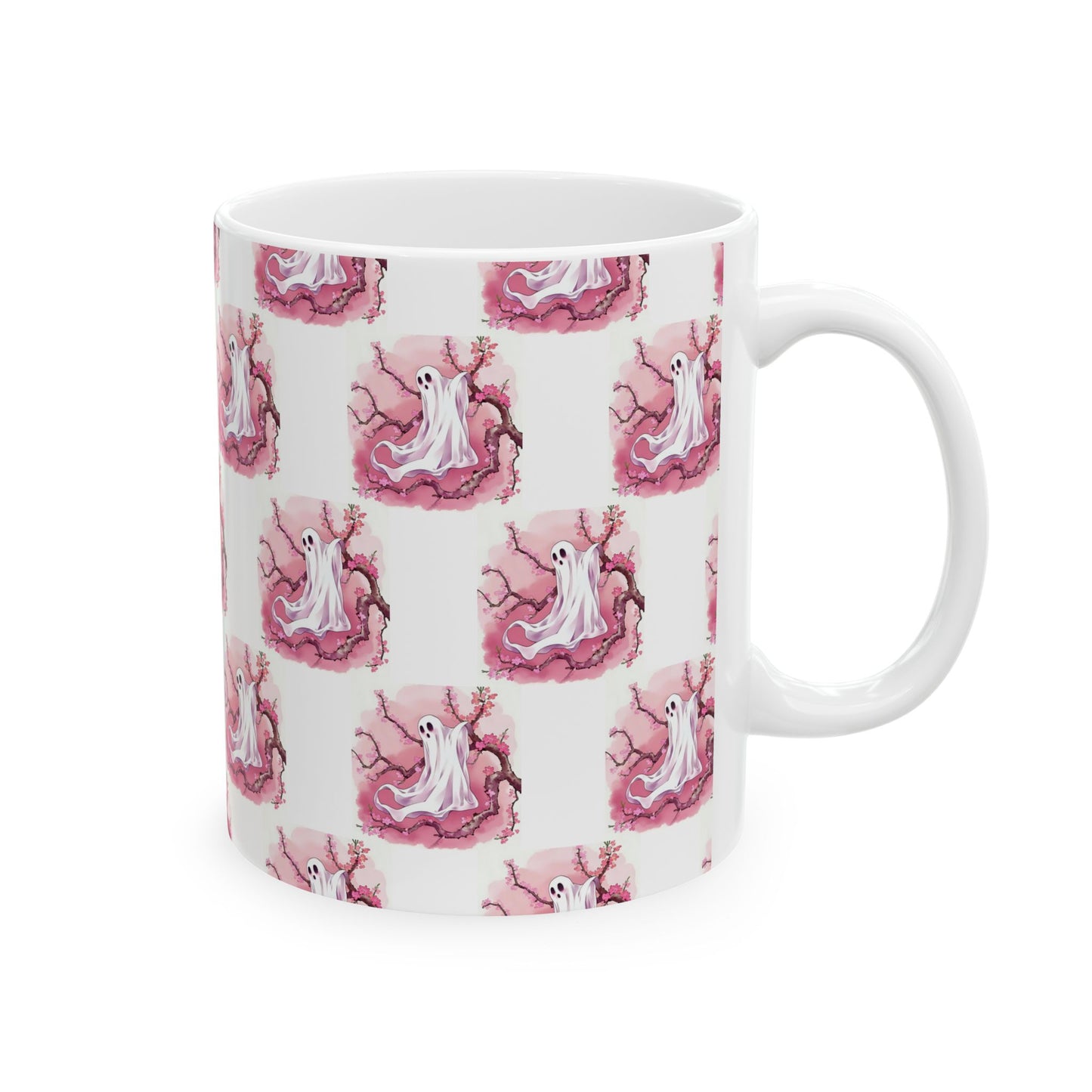 Whimsical Ghost Ceramic Mug - Perfect for Halloween, Coffee Lovers, Unique Gift, Cute Drinkware, Holiday Decor - Celtic Scents