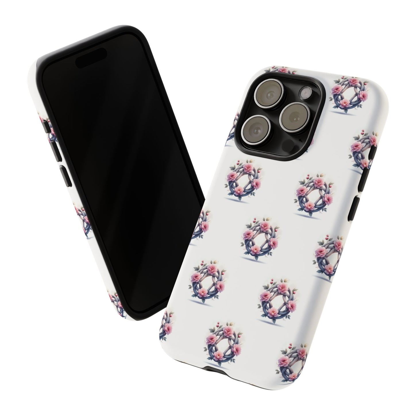 Floral Phone Case, Tough Cases for Women, Cute Celtic Knot Floral Design iPhone Cover, Gift for Her, Stylish Tech Accessories