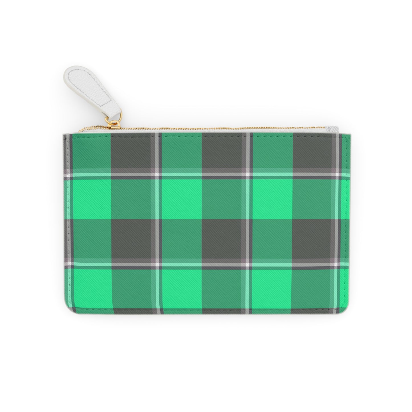 Personalized Plaid Mini Clutch Bag, Green Clutch for Women, Gift for Her, Custom Accessory, Stylish Pouch for Everyday Use - Celtic Scents