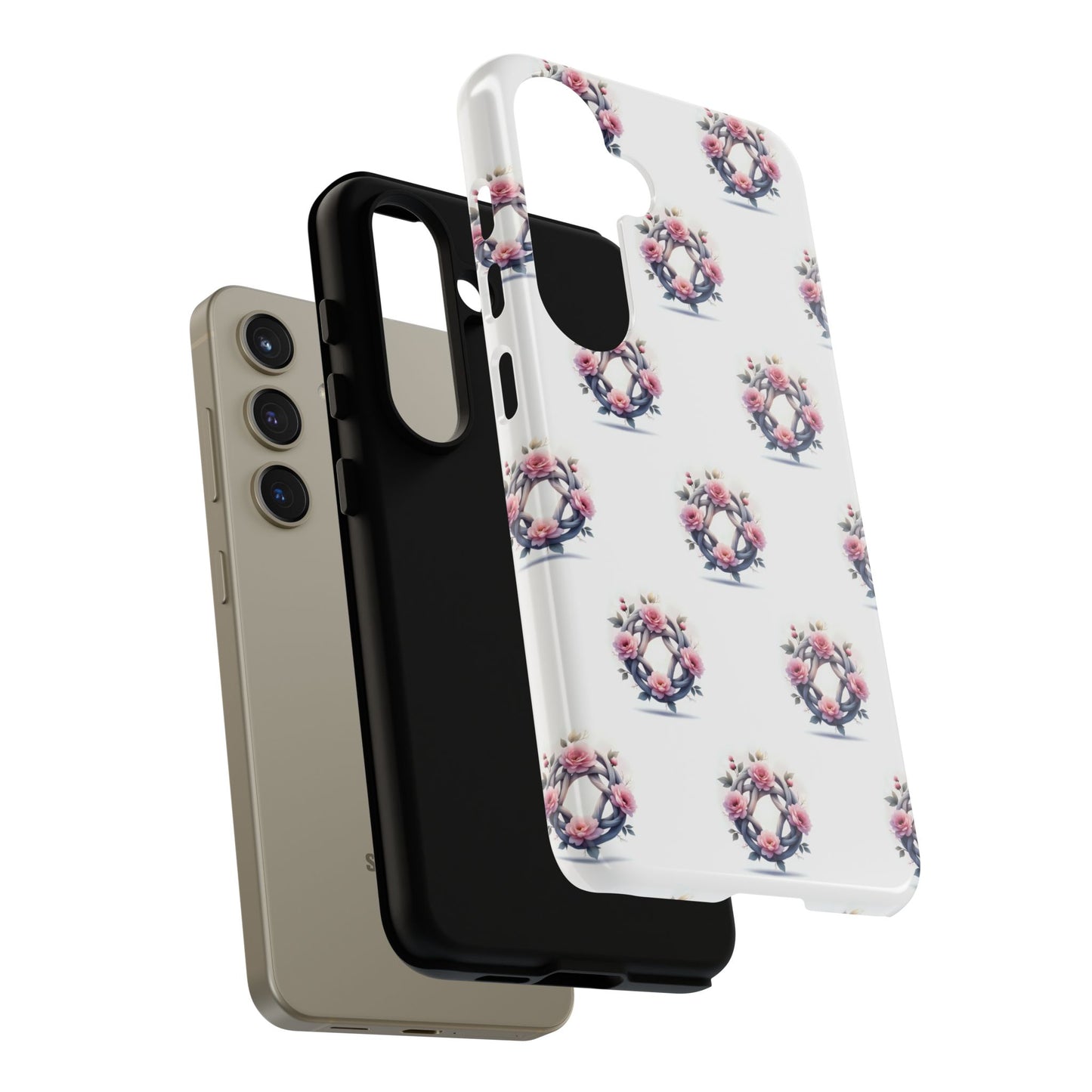 Floral Phone Case, Tough Cases for Women, Cute Celtic Knot Floral Design iPhone Cover, Gift for Her, Stylish Tech Accessories