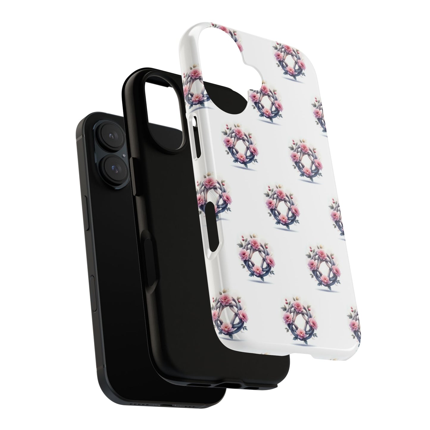 Floral Phone Case, Tough Cases for Women, Cute Celtic Knot Floral Design iPhone Cover, Gift for Her, Stylish Tech Accessories
