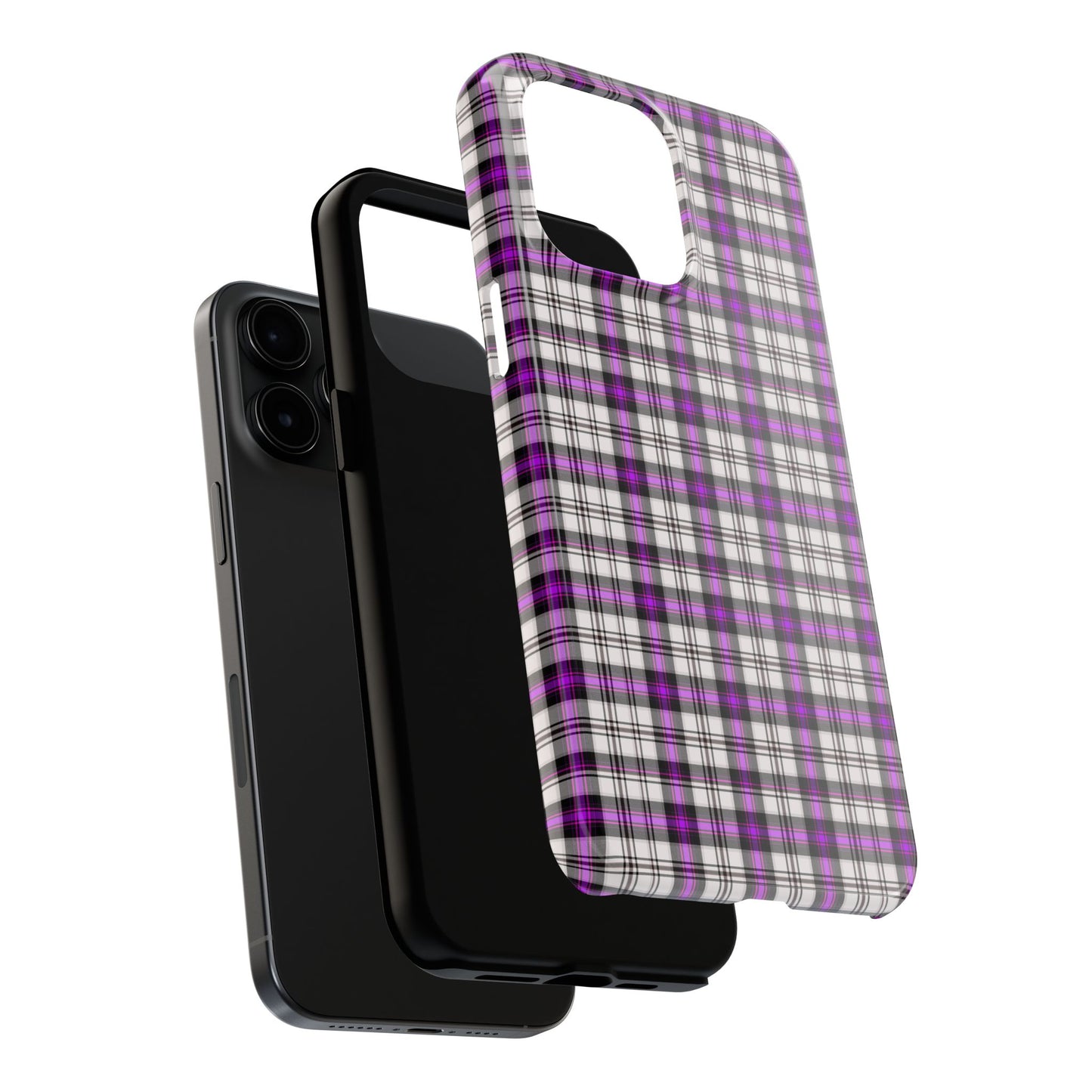 Stylish Tough Phone Case, Purple Plaid Protective Cover, Cute Gift for Teens, Cell Phone Accessory, Trendy Tech - Celtic Scents