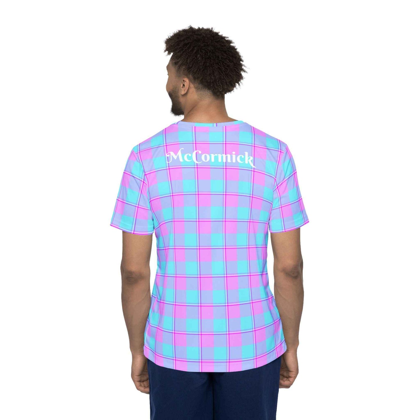 Customized Men's Sports Jersey, Vibrant Plaid, Athleisure Tee, Casual Wear, Summer Sports