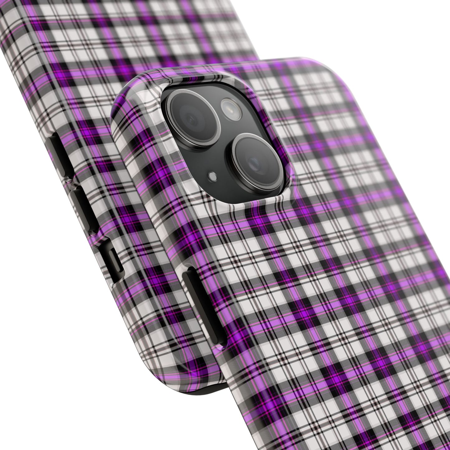 Stylish Tough Phone Case, Purple Plaid Protective Cover, Cute Gift for Teens, Cell Phone Accessory, Trendy Tech - Celtic Scents