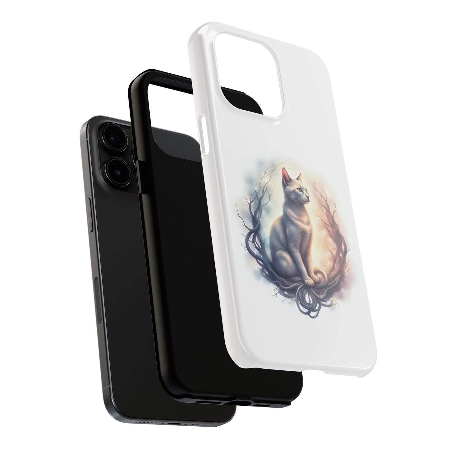 Artistic Cat Phone Case, Tough Phone Cases, Pet Lover Gift, Cat Lover Accessory, Unique Phone Cover, Protector Case - Celtic Scents